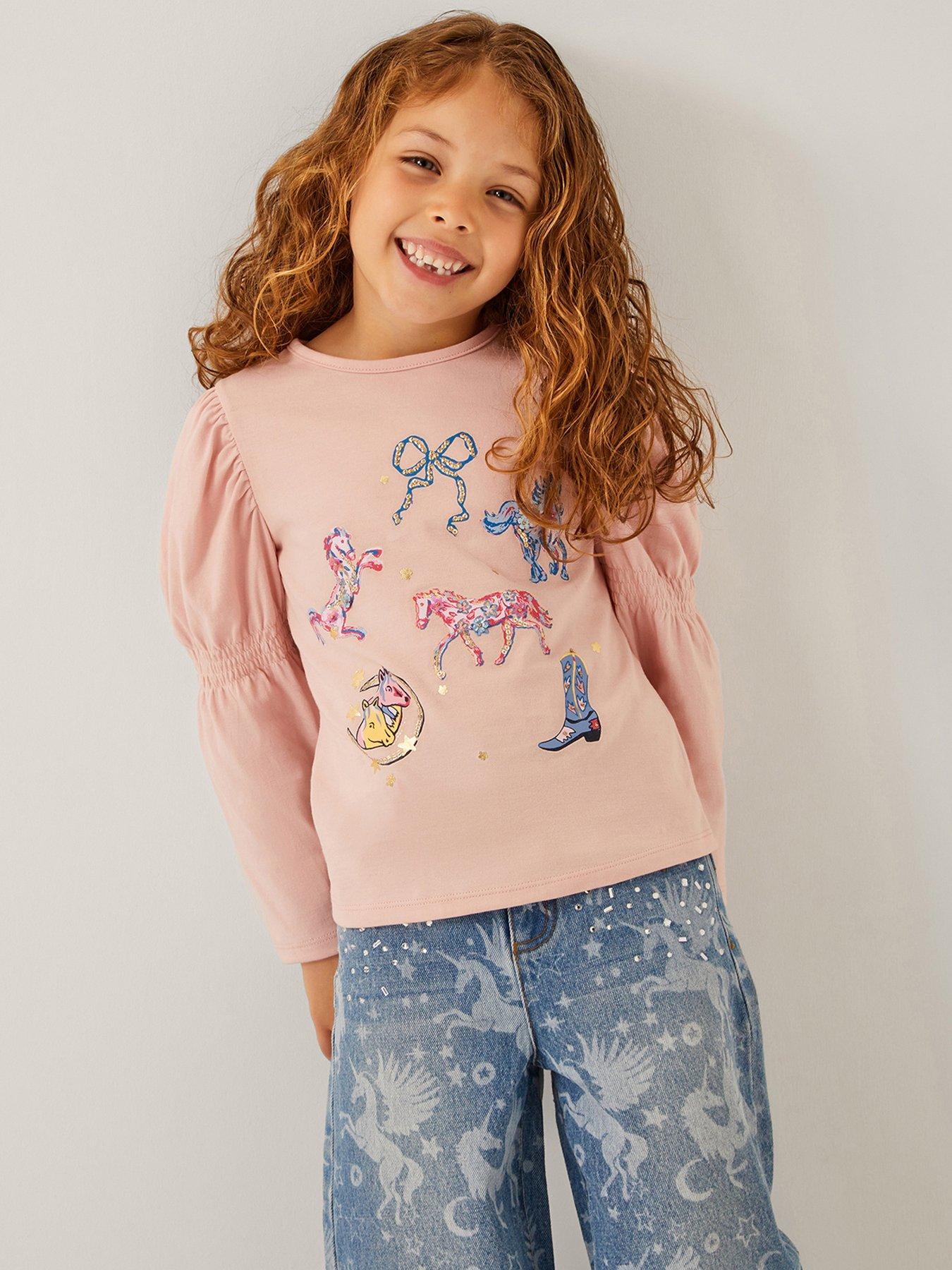 Monsoon Girls Unicorn Horse Print Tshirt - Pink
