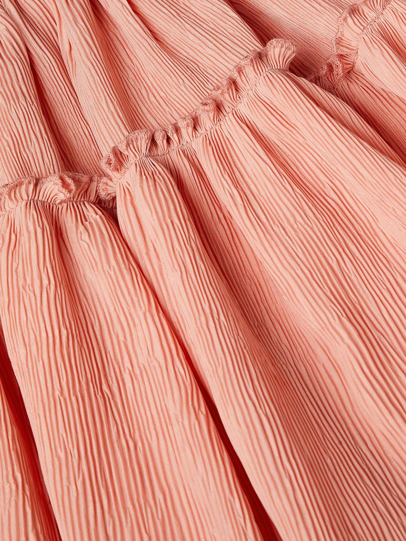 Image 4 of 4 of Monsoon Girls Butterfly Poly Text Disco Dress - Pink