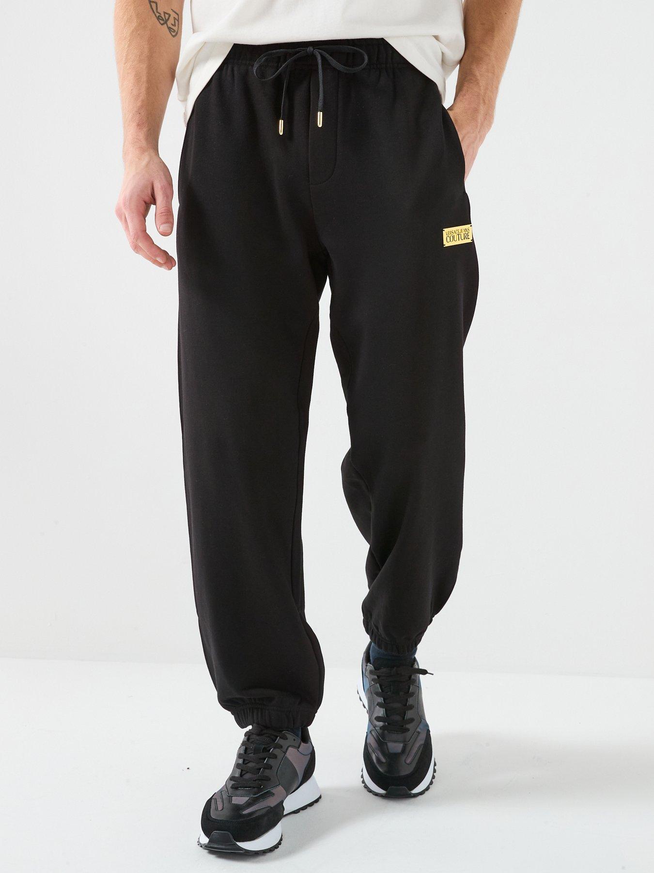Image 1 of 6 of Versace Jeans Couture Metal Placket Joggers - Black