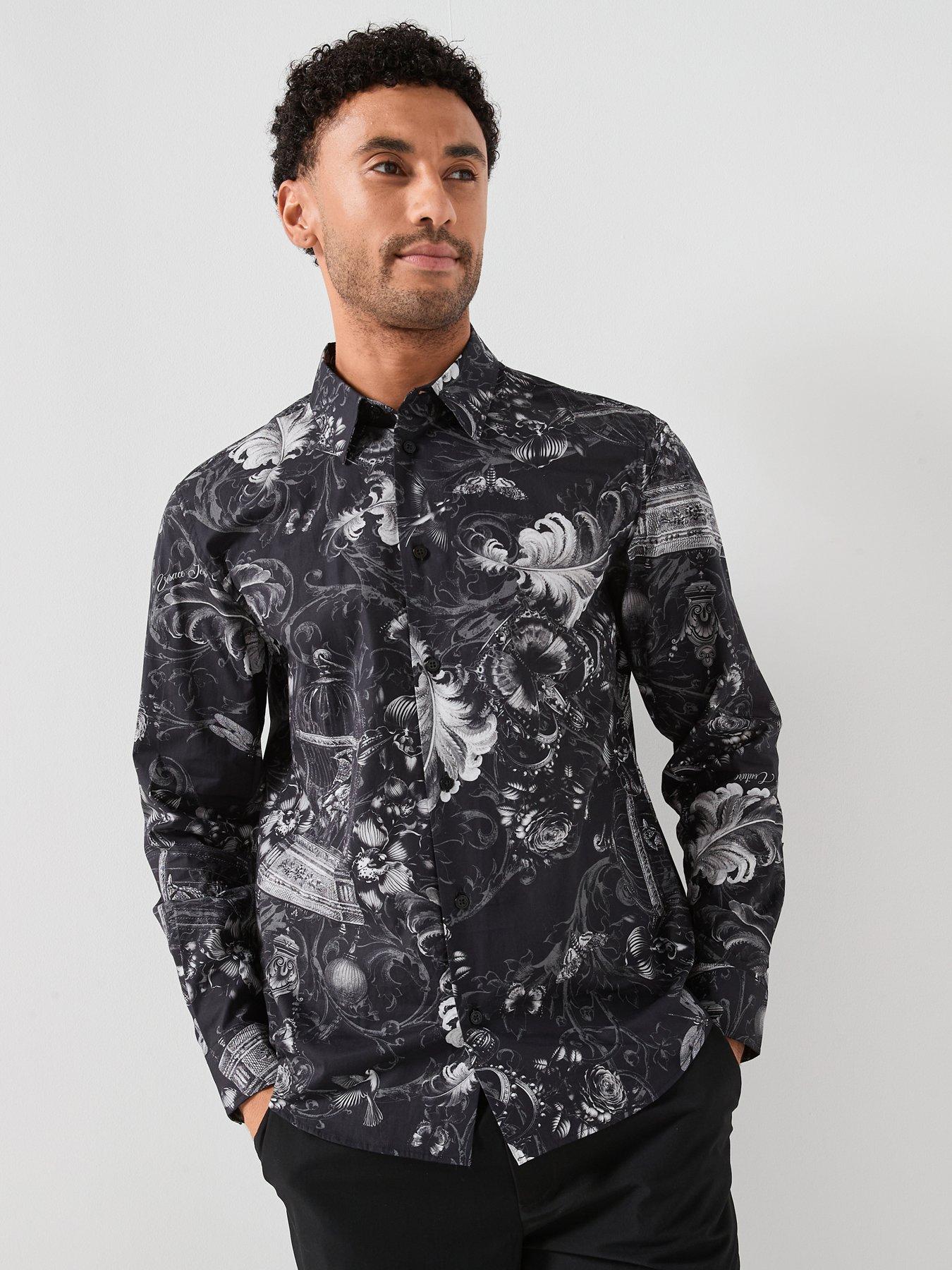 Versace Jeans Couture All Over Barocco Printed Long Sleeve Shirt - Black