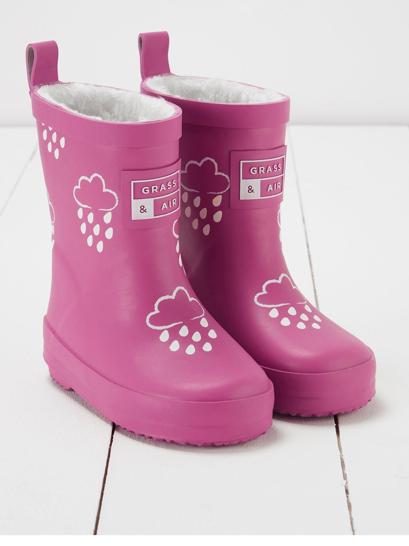 Grass & Air Infant/Junior Colour-Revealing Winter Wellies - Pink