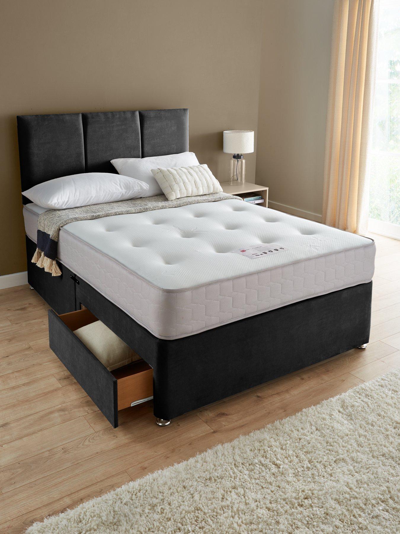 The Very Collection Sheridan Divan Base, Comfort Mattress and Headboard - Charcoal - FSC® Certified