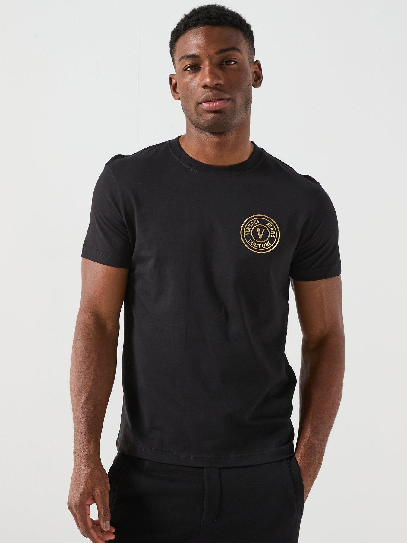 Versace Jeans Couture V Emblem Logo T-Shirt - Black