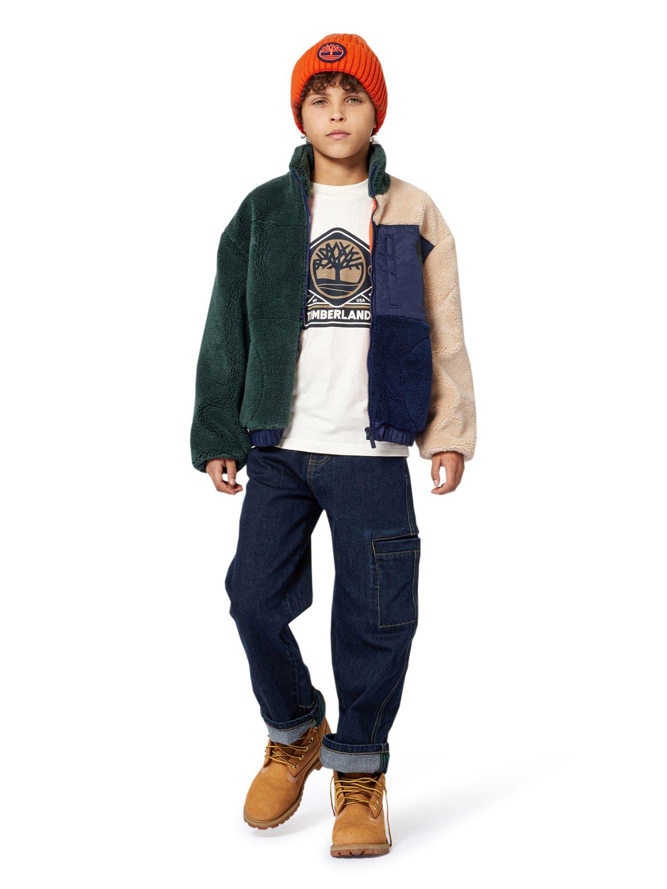 Timberland Boys Borg Fleece Jacket - Dark Green