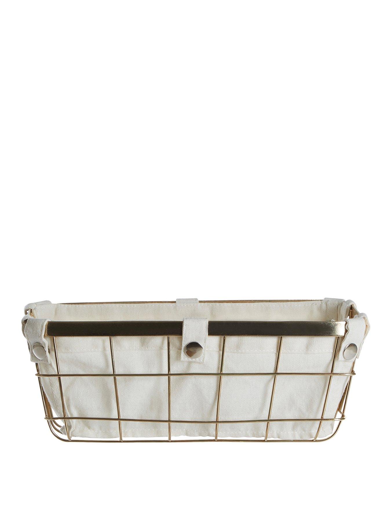 Interiors By Premier Harga Small Gold Finish Iron Wire Storage Basket