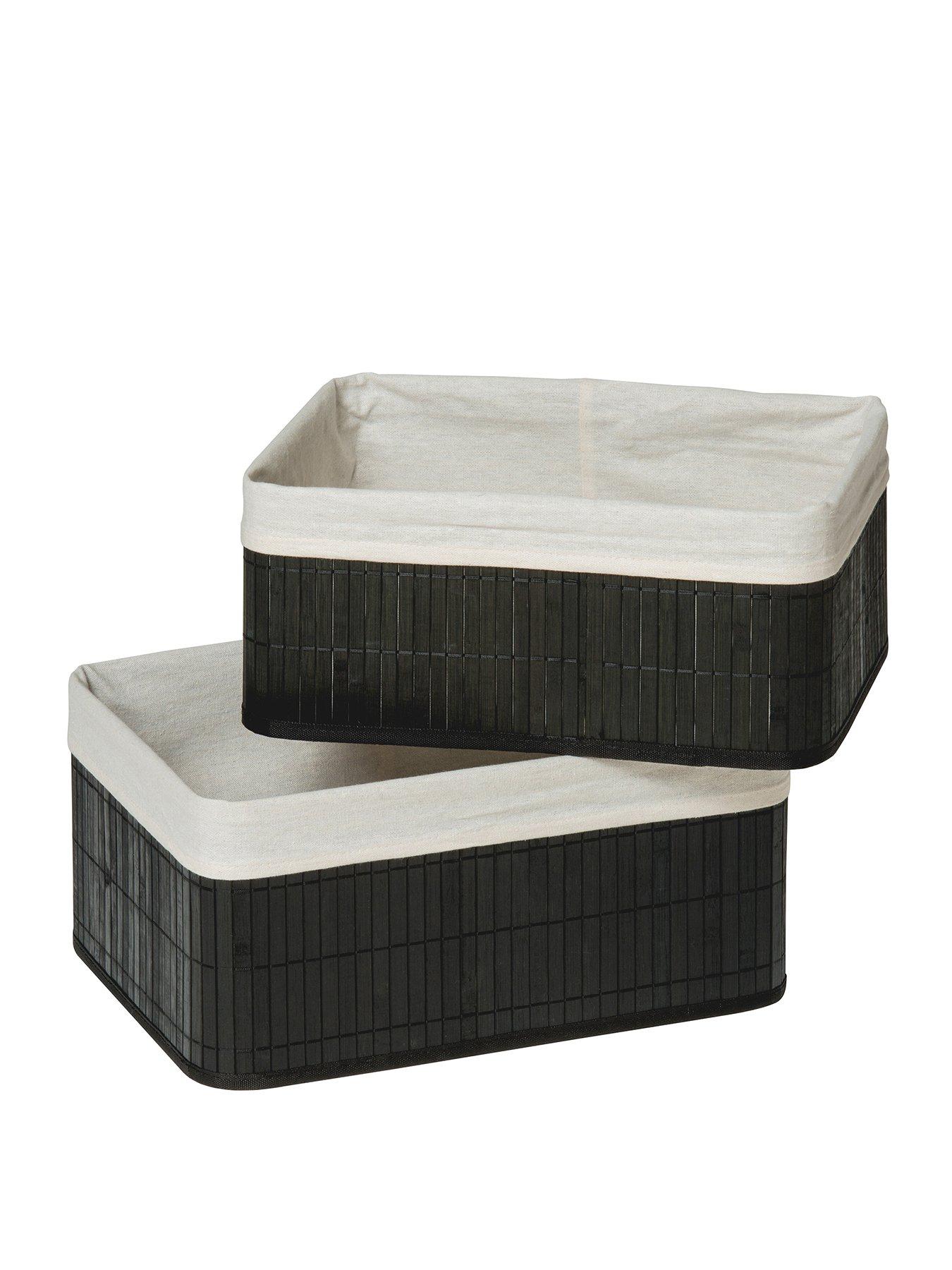 Interiors By Premier Set Of Two Kankyo Black Bamboo Storage Boxes
