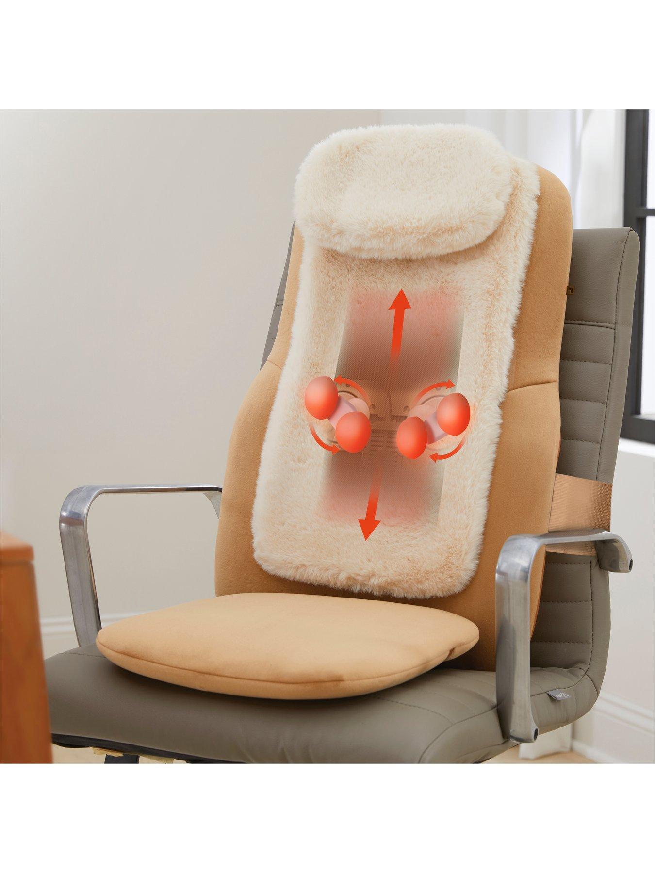 massage seat topper 4-node shiatsu with heat & vibration Sharper Image Massager Seat Topper 4 Node Shiatsu with Heat and Vibration  Gray 1014450