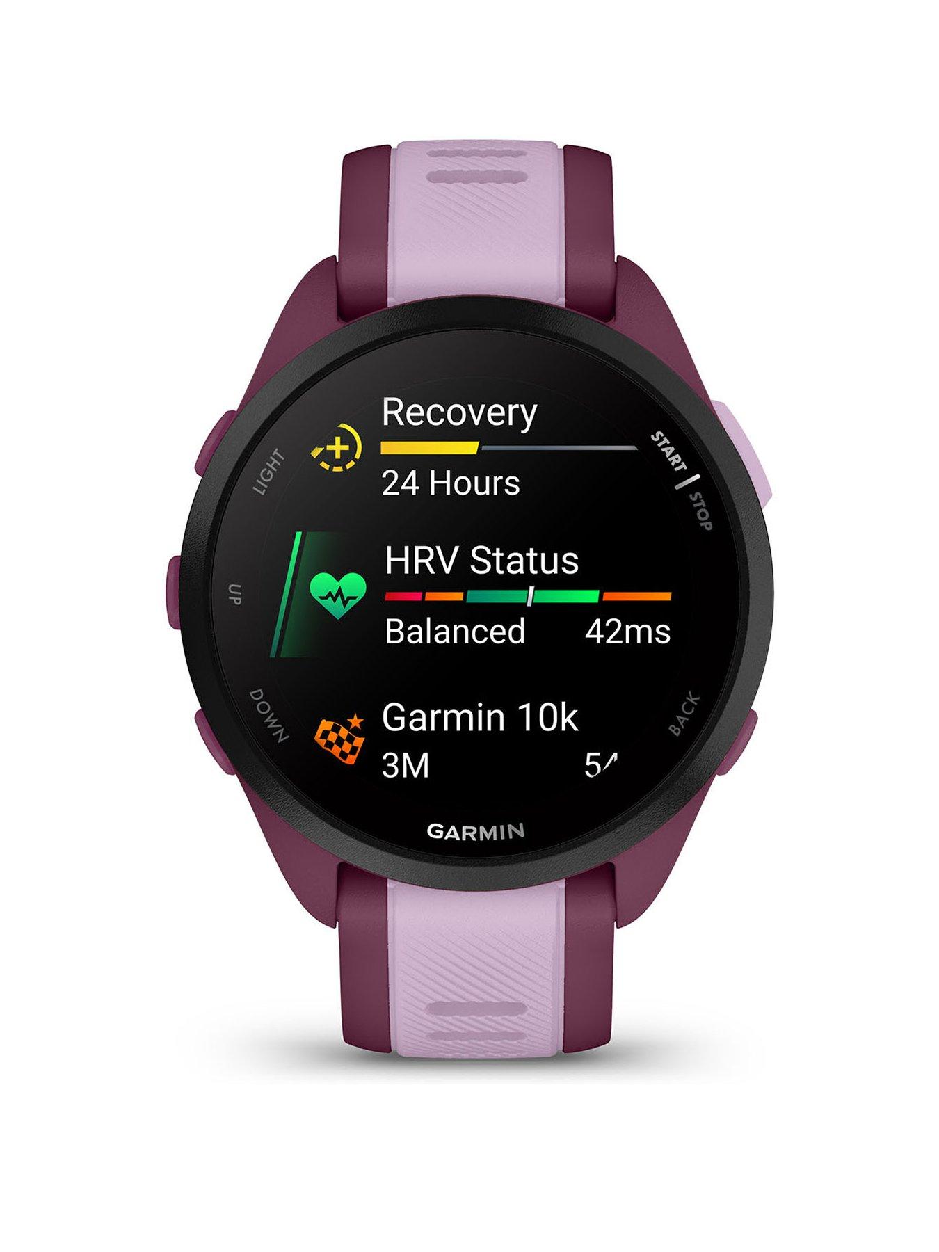 garmin-forerunner-165-smartwatch-withnbspmusic-gps-wifi-berrylilacstillFront