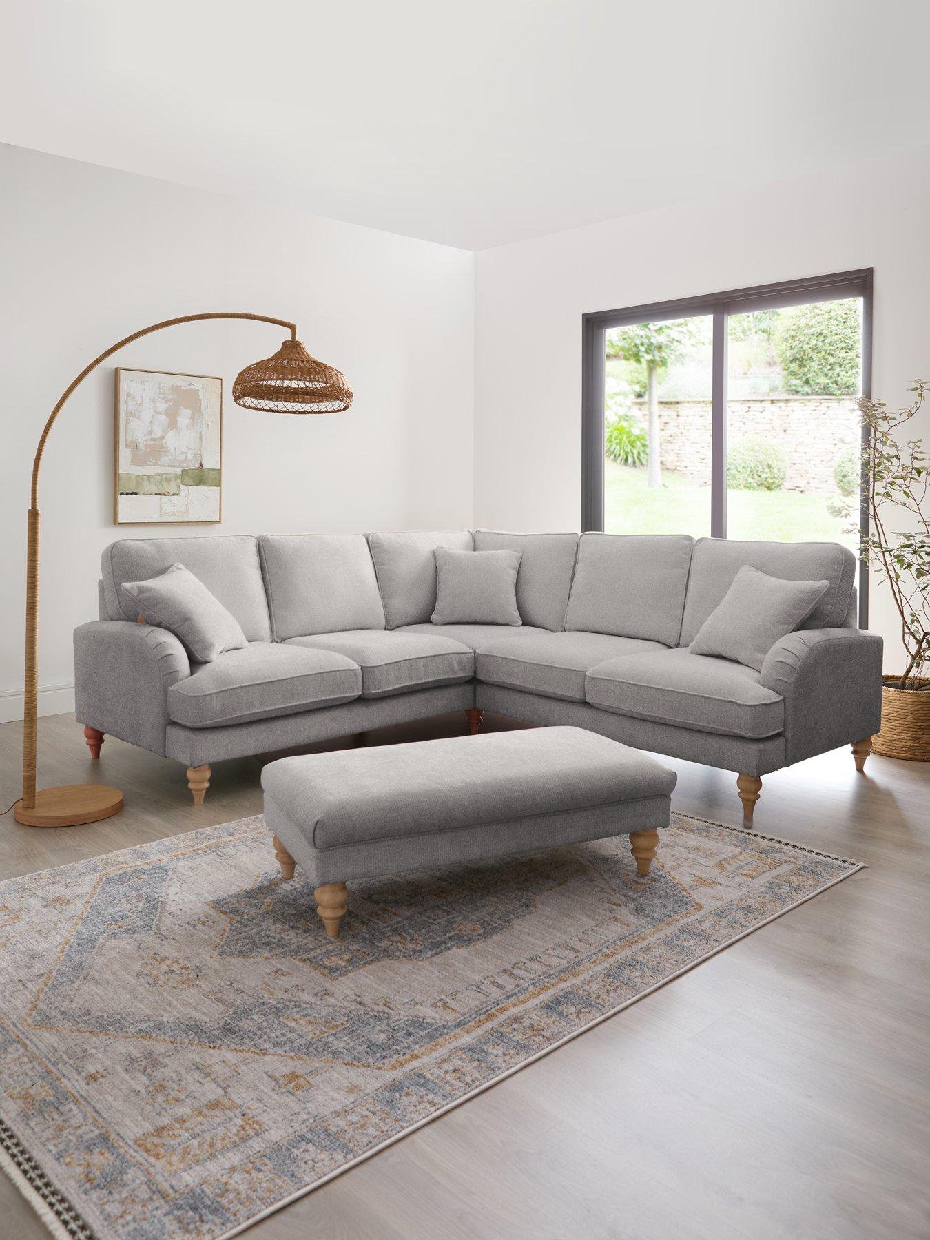 Michelle Keegan Home Hepburn Fabric Corner Group Sofa + Footstool