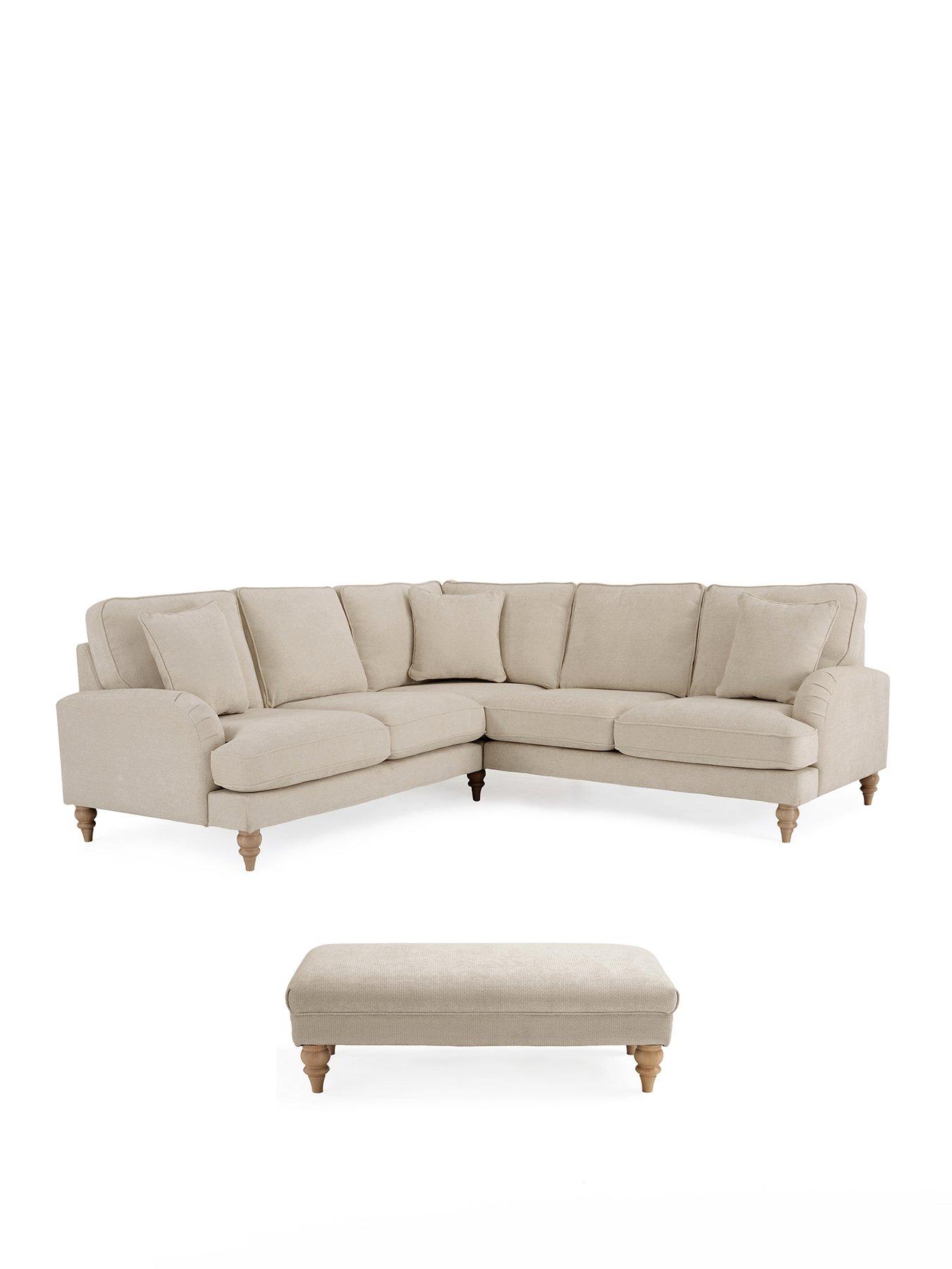 Image 2 of 7 of The Very Collection Hepburn Fabric Corner Group Sofa + Footstool