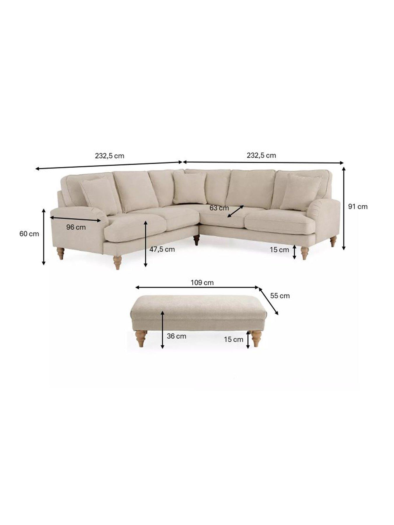 Image 7 of 7 of The Very Collection Hepburn Fabric Corner Group Sofa + Footstool