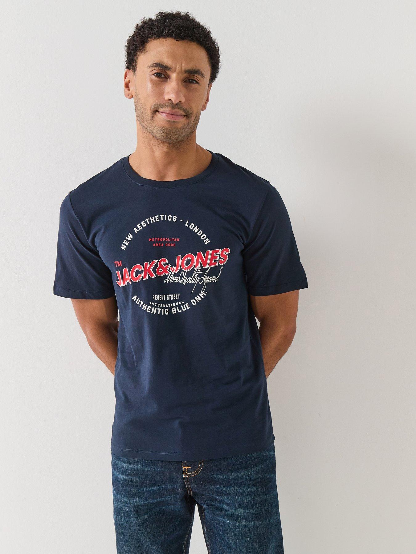 jack-jones-logo-print-short-sleeve-t-shirt-navyfront