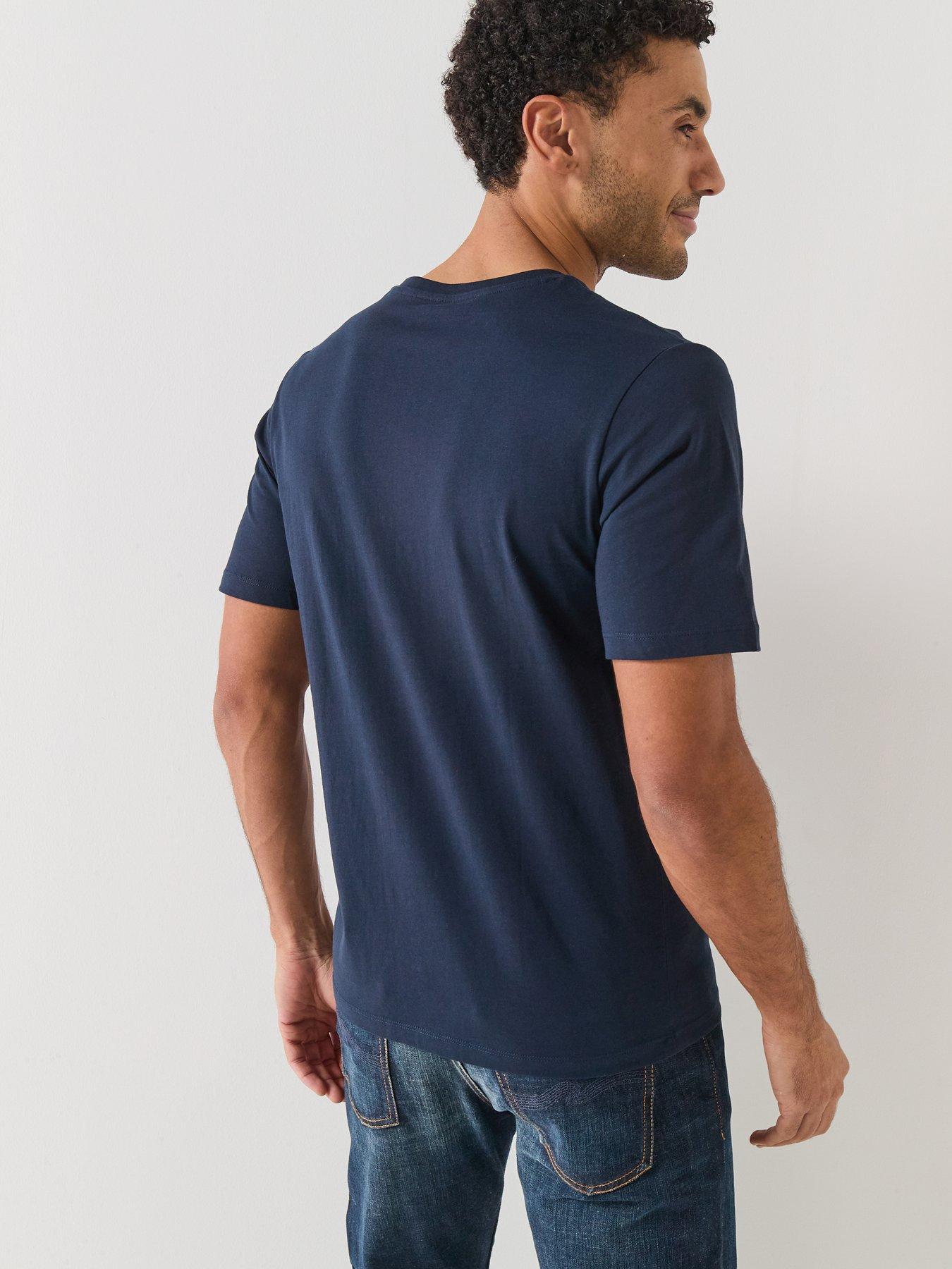 jack-jones-logo-print-short-sleeve-t-shirt-navystillFront