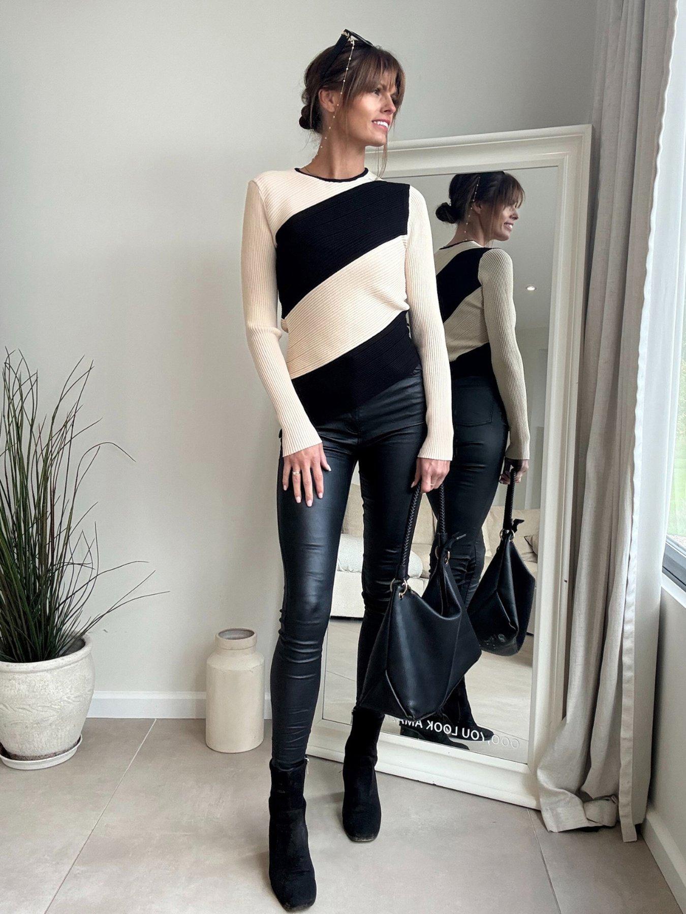 Style Cheat Mono Abstract Knit Top - Multi