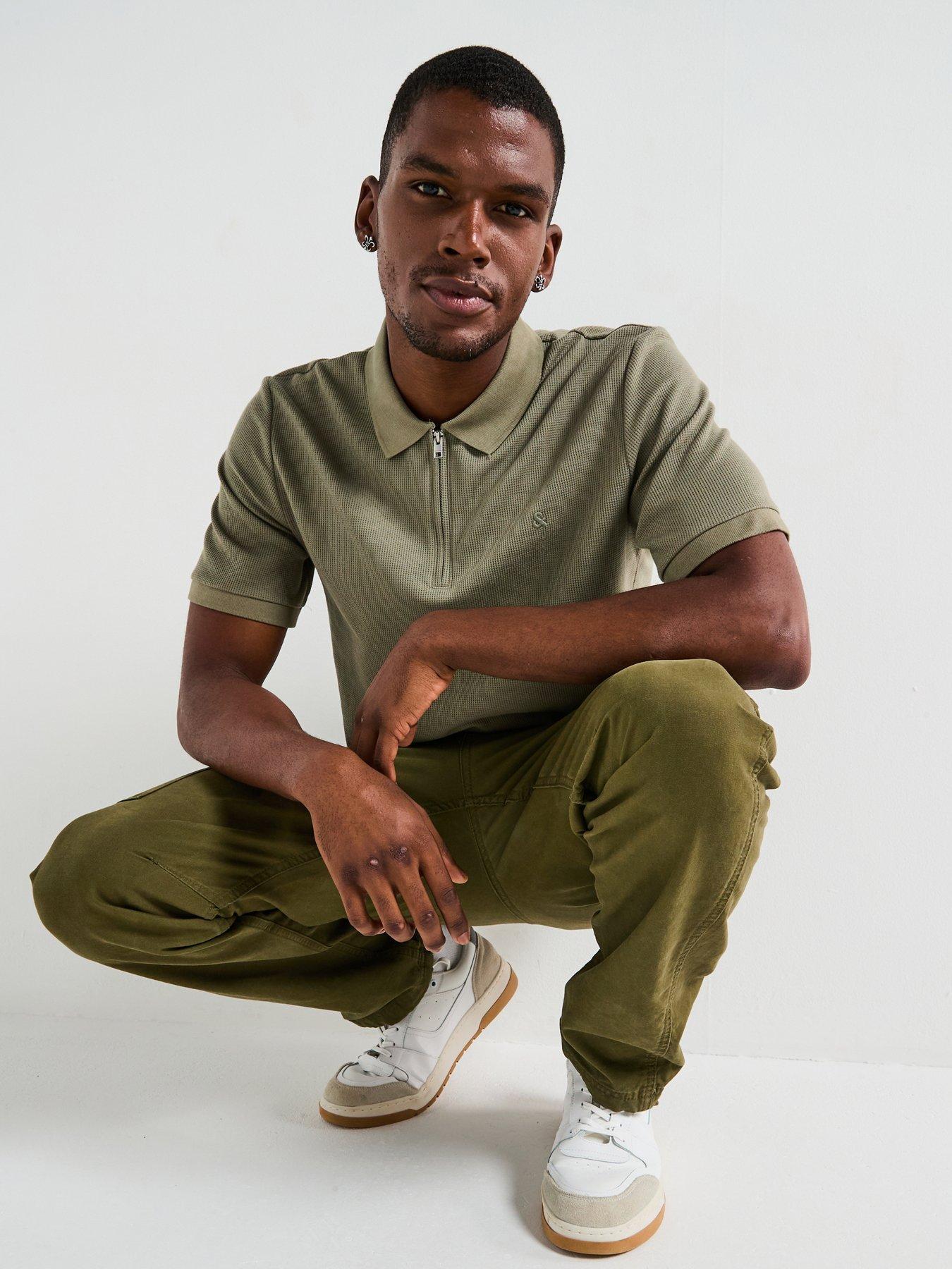 Image 1 of 6 of Jack & Jones Austin Short Sleeve Polo Shirt - Khaki