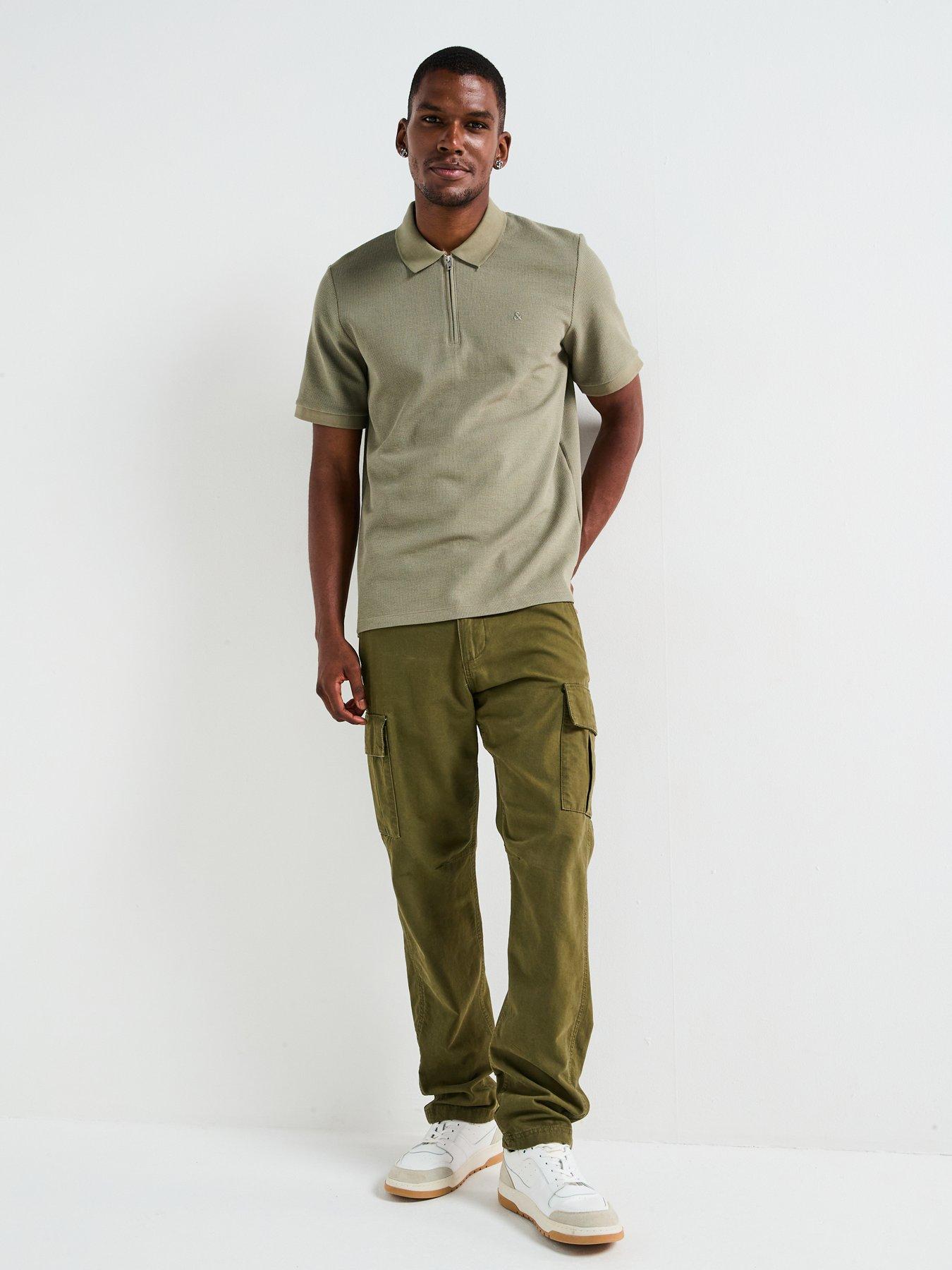 Image 3 of 6 of Jack & Jones Austin Short Sleeve Polo Shirt - Khaki