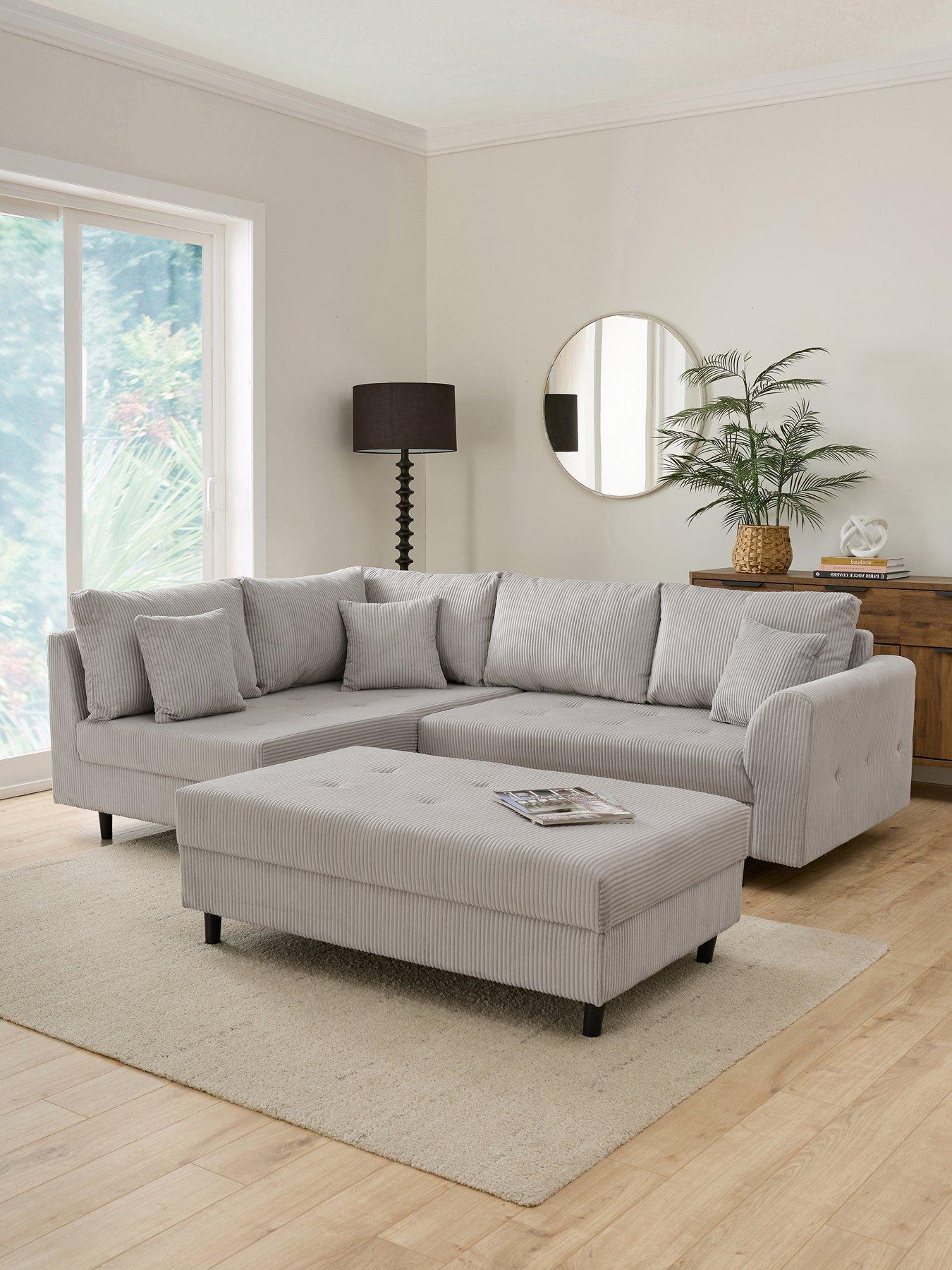 The Very Collection Rune Cord Left Hand Corner Group Sofa + Footstool - FSC® Certified
