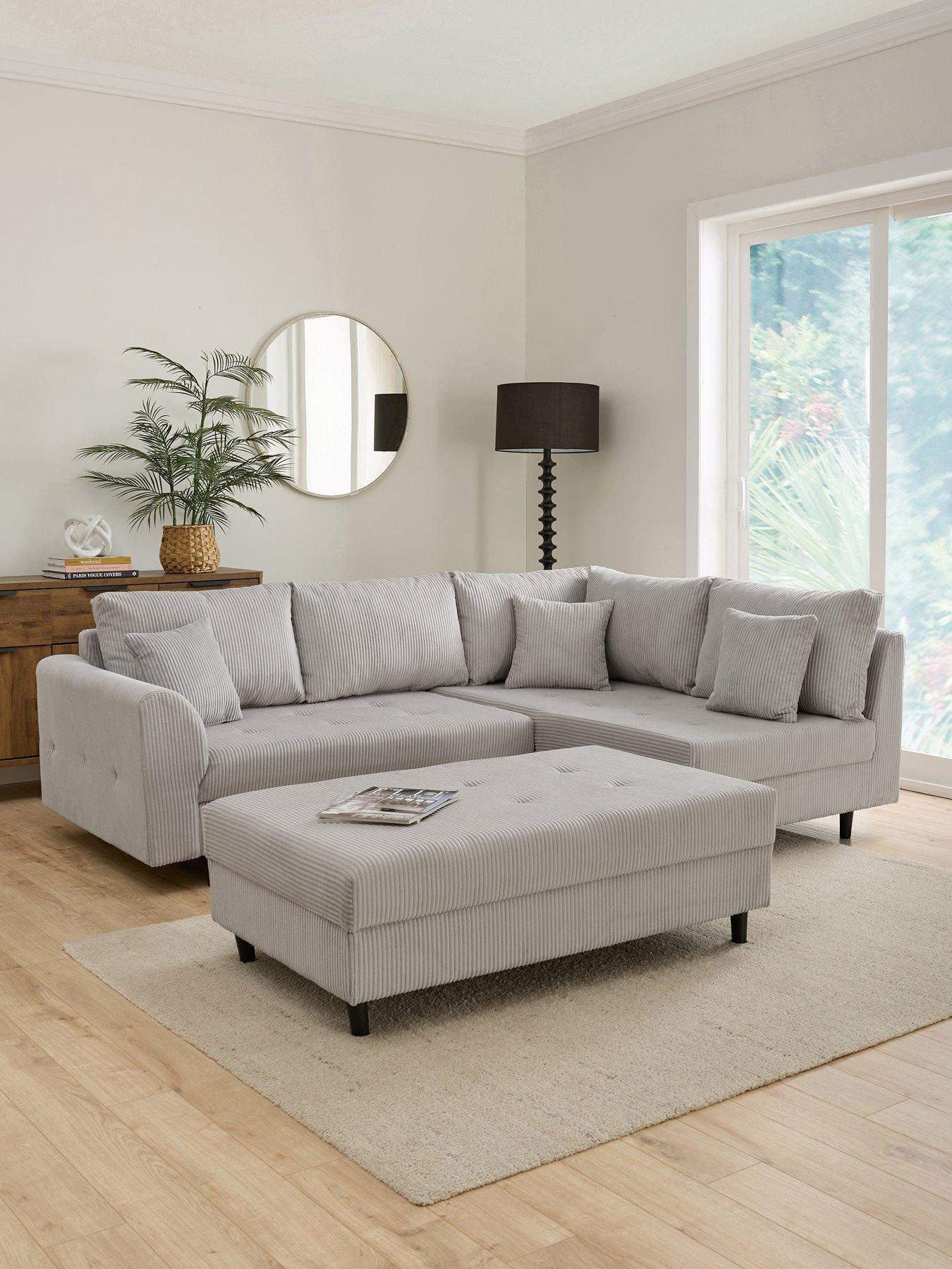 The Very Collection Rune Cord Right Hand Corner Group Sofa + Footstool - FSC® Certified