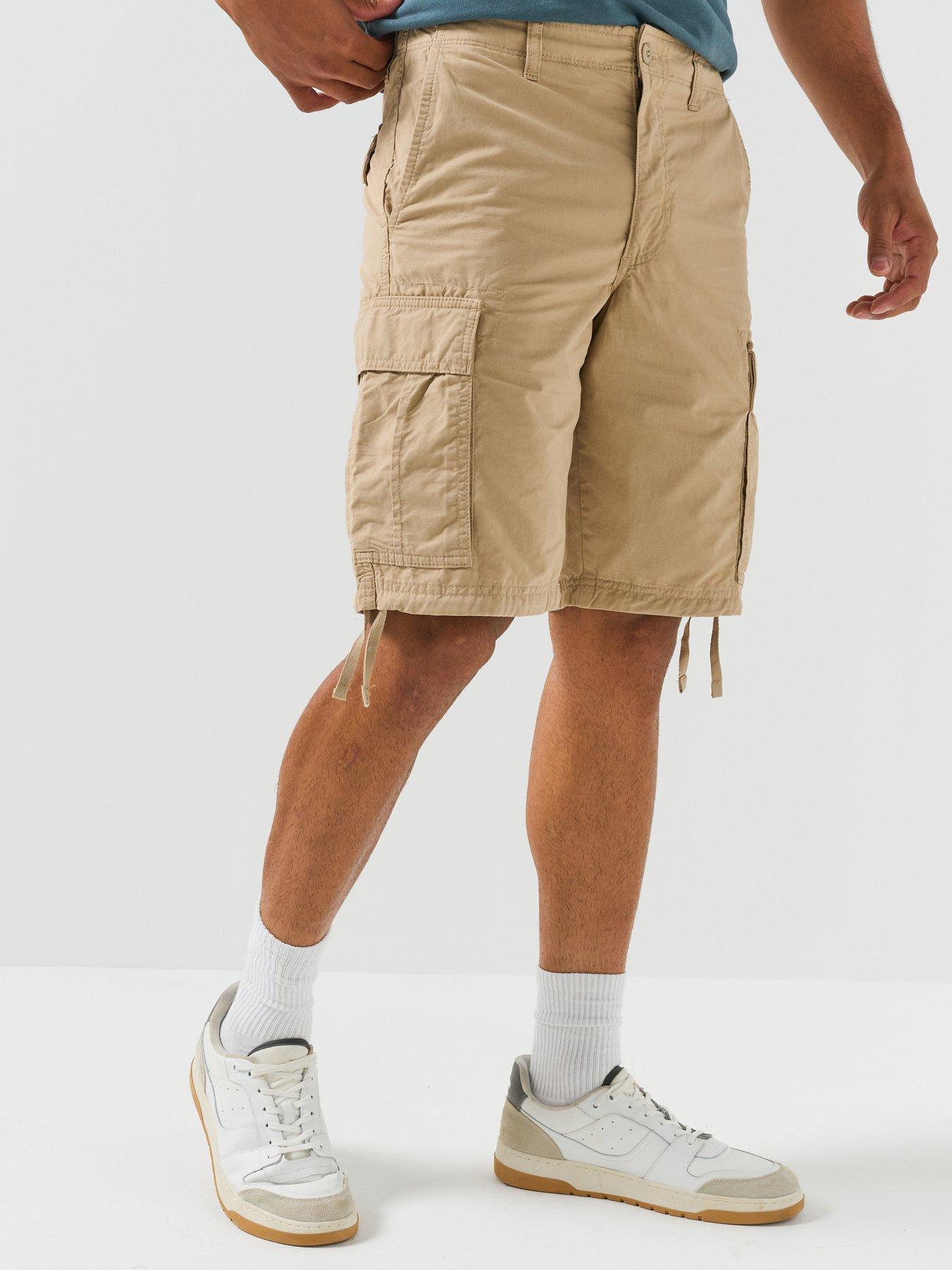 jack-jones-cole-frank-cargo-mid-length-shorts-beige