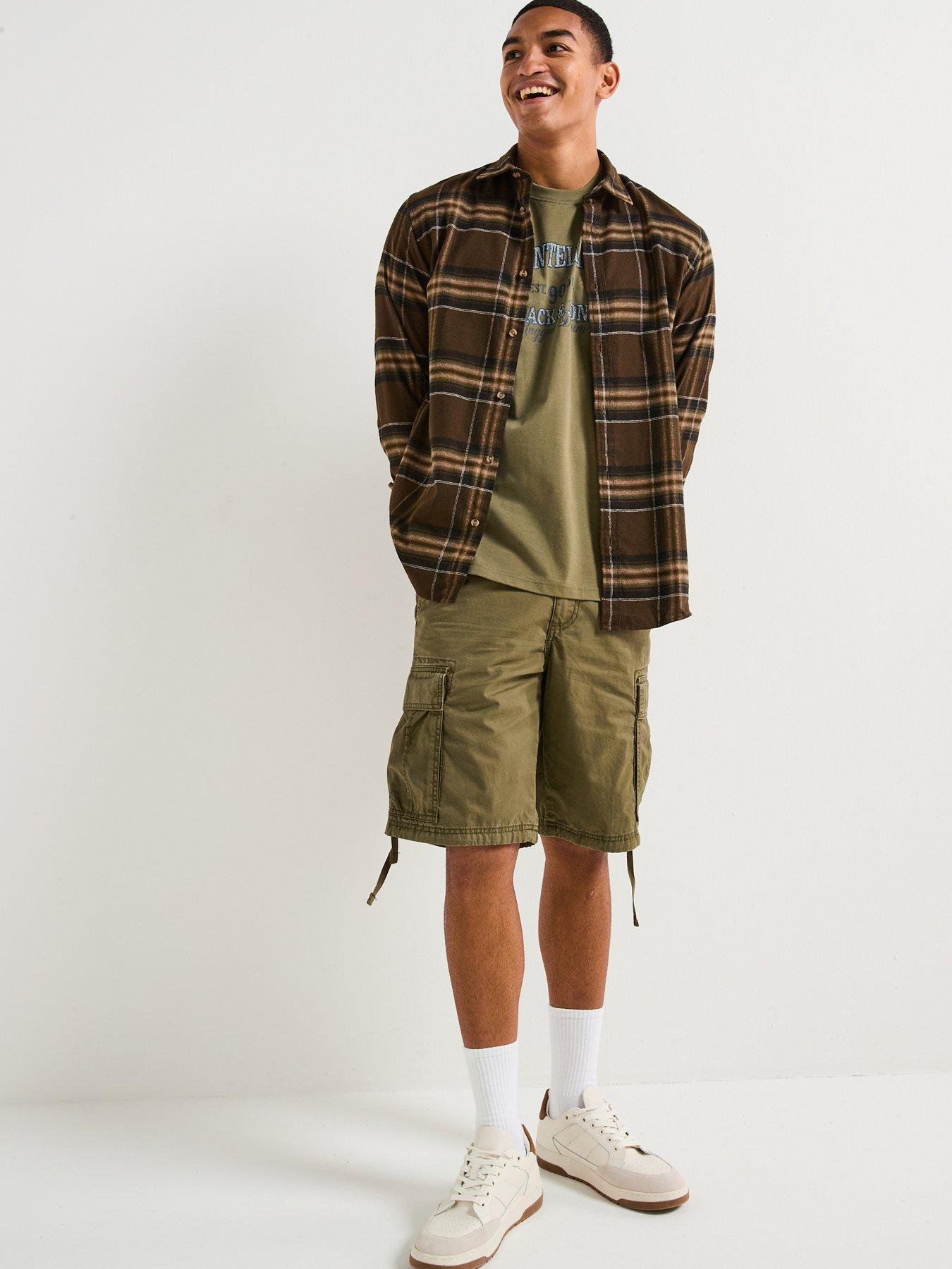 Image 3 of 5 of Jack & Jones Cole Frank Cargo Mid Length Shorts - Khaki