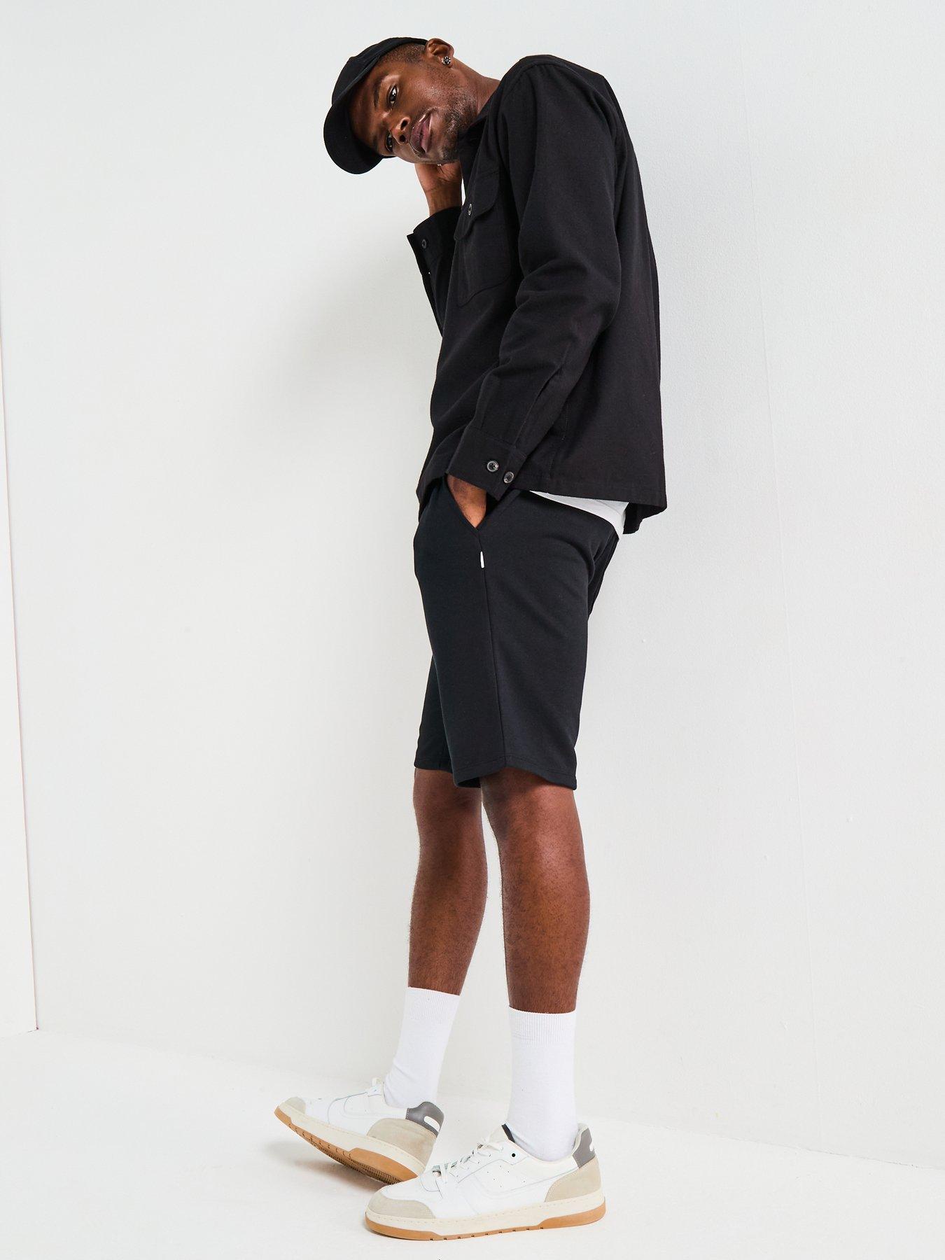 Image 5 of 6 of Jack & Jones Bradley Mid Length Sweat Shorts - Black