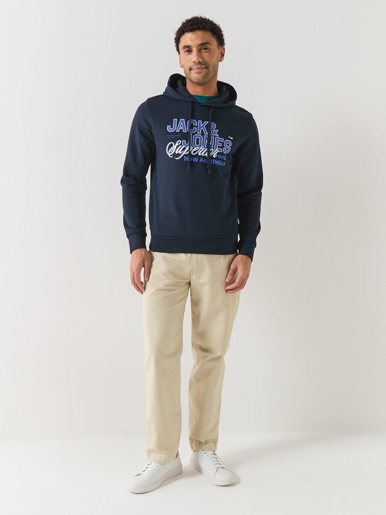 Image 3 of 6 of Jack & Jones Logo Print Hoodie - Navy