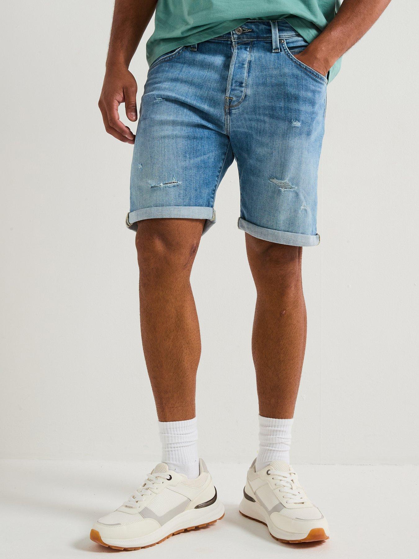 Image 1 of 4 of Jack & Jones Fox Denim Shorts - Blue