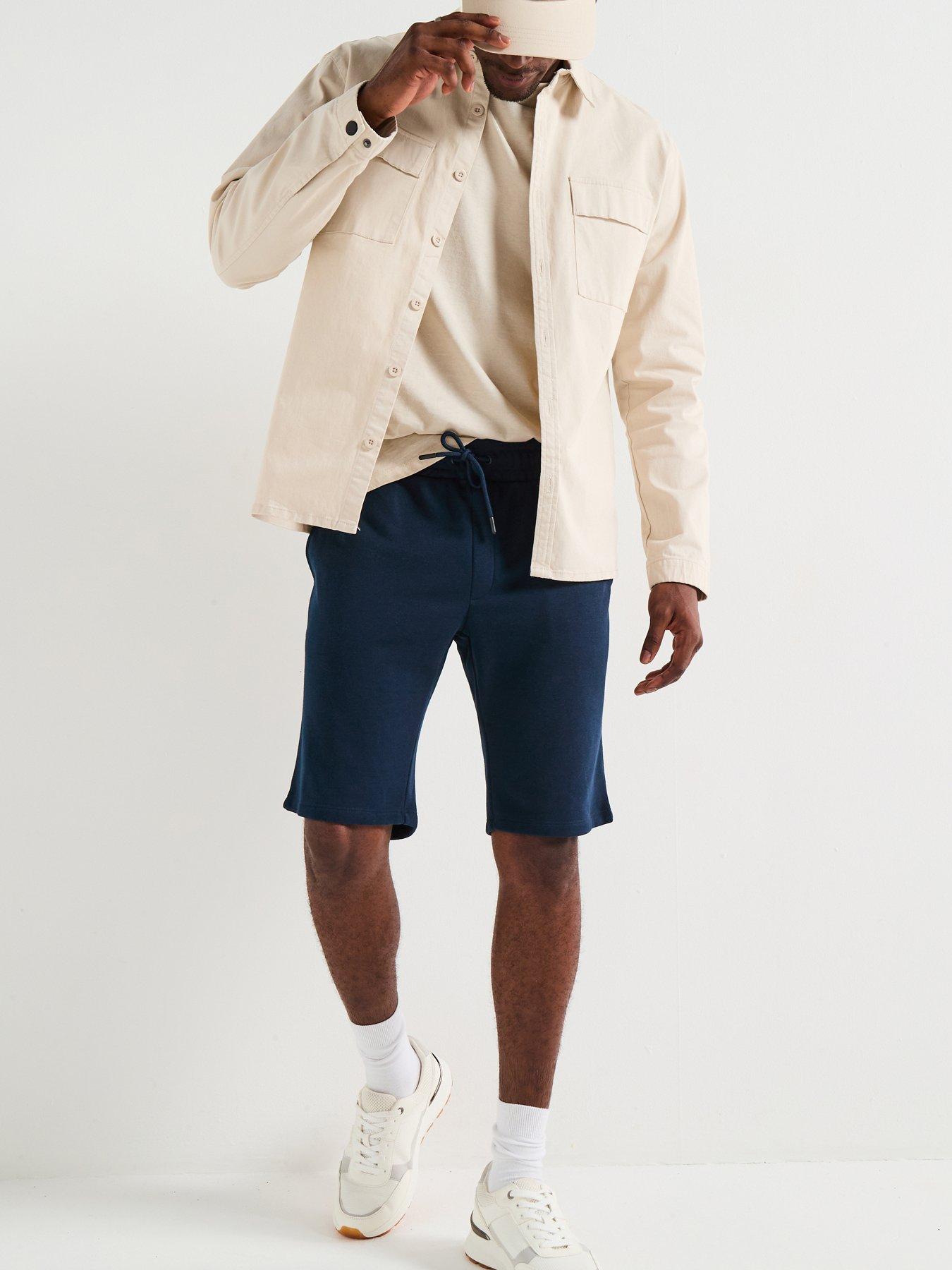 Image 1 of 6 of Jack & Jones Bradley Mid Length Sweat Shorts - Navy