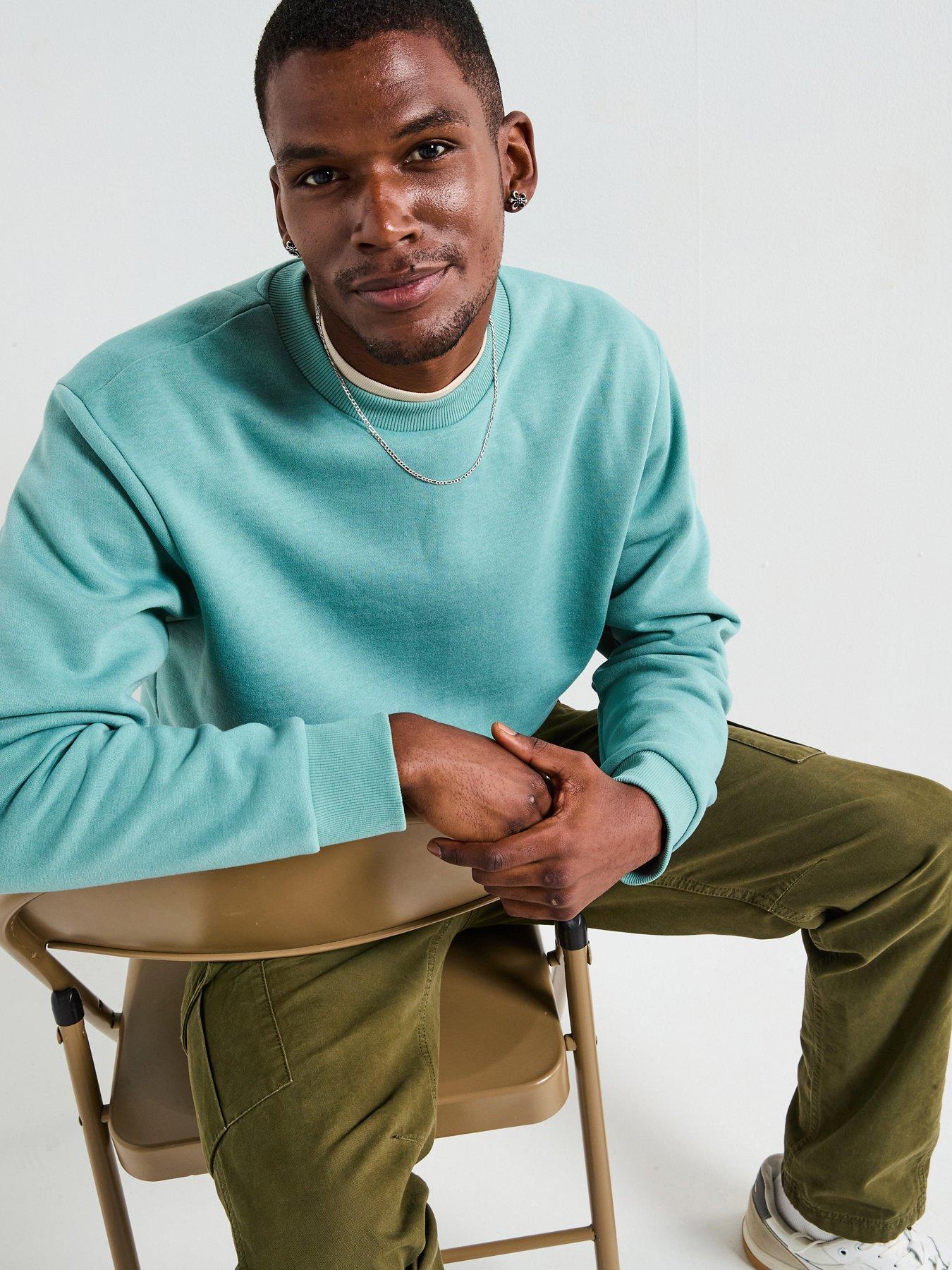 Image 1 of 6 of Jack & Jones Bradley Crew Sweatshirt - Blue
