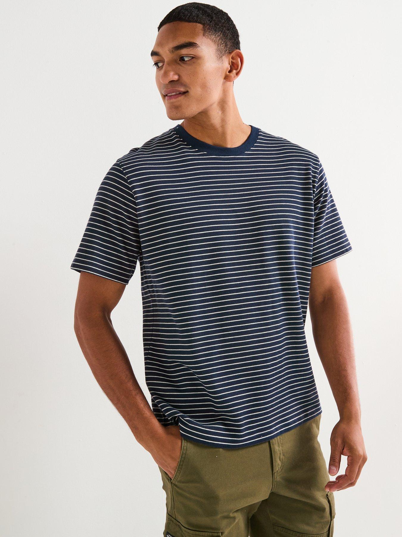 Jack & Jones Dover Striped Short Sleeve T-Shirt - Navy