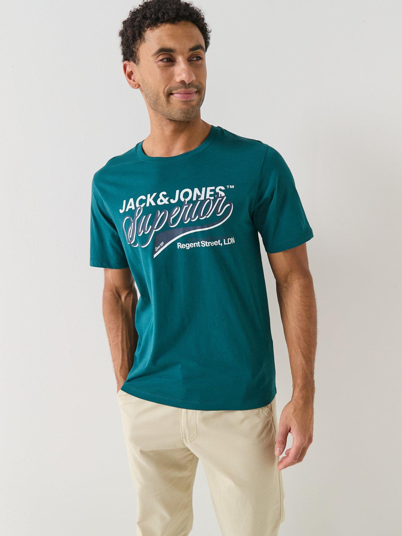Image 1 of 4 of Jack & Jones Logo Short Sleeve T-Shirt - Dark Green