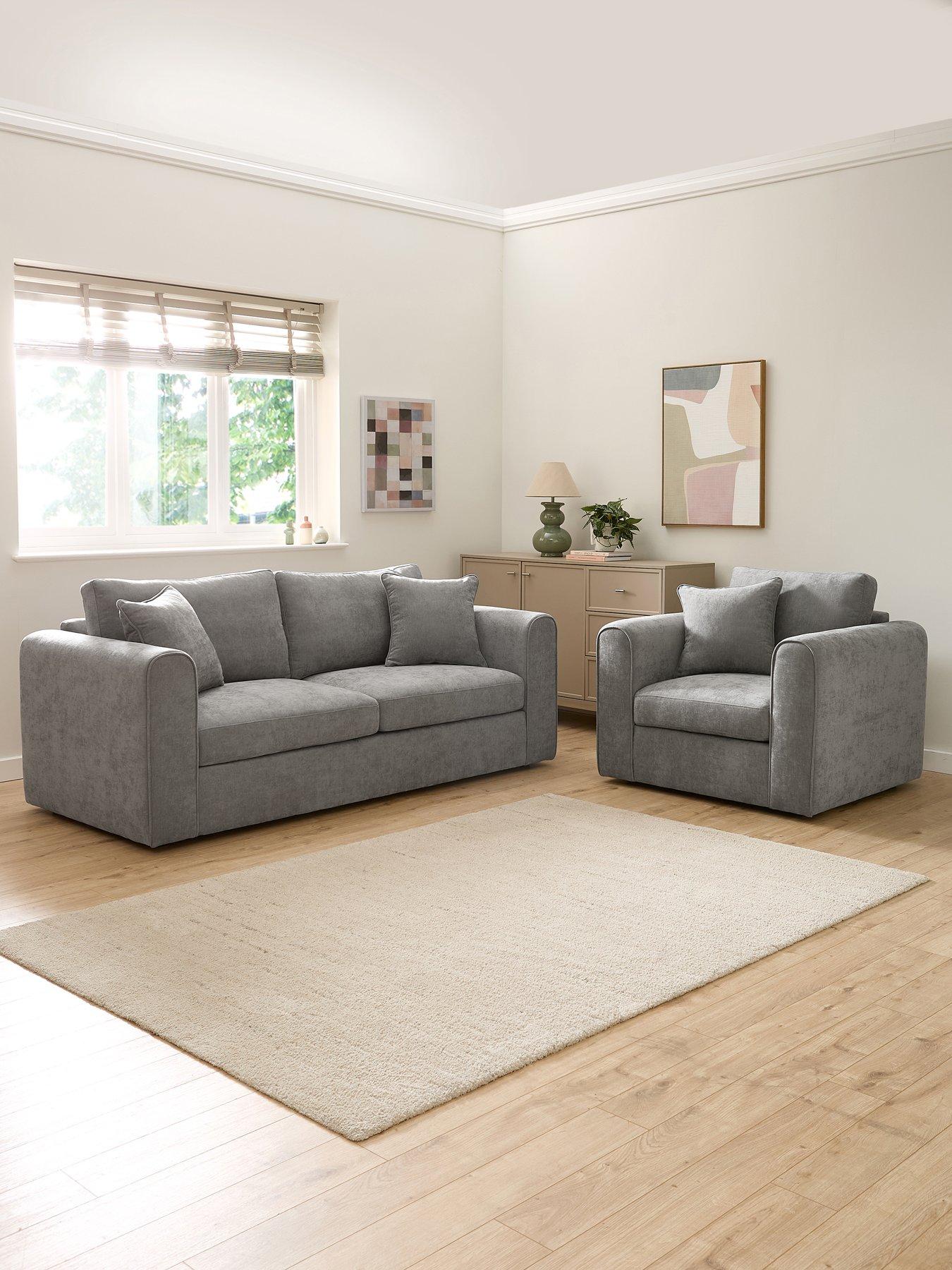 Very Home Nylah Fabric 3 Seater Sofa + Armchair (Buy  &  SAVE!)