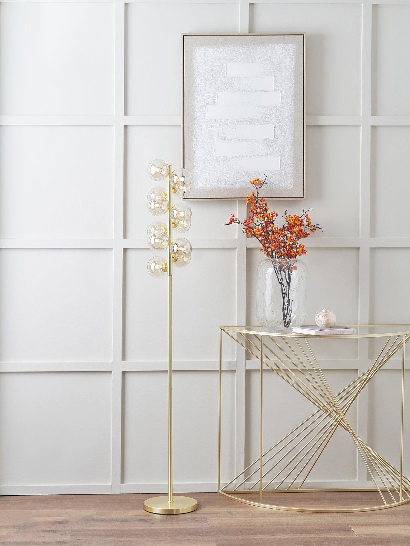 Pacific Lifestyle Vecchio Lustre Glass Orb and Gold Floor Lamp