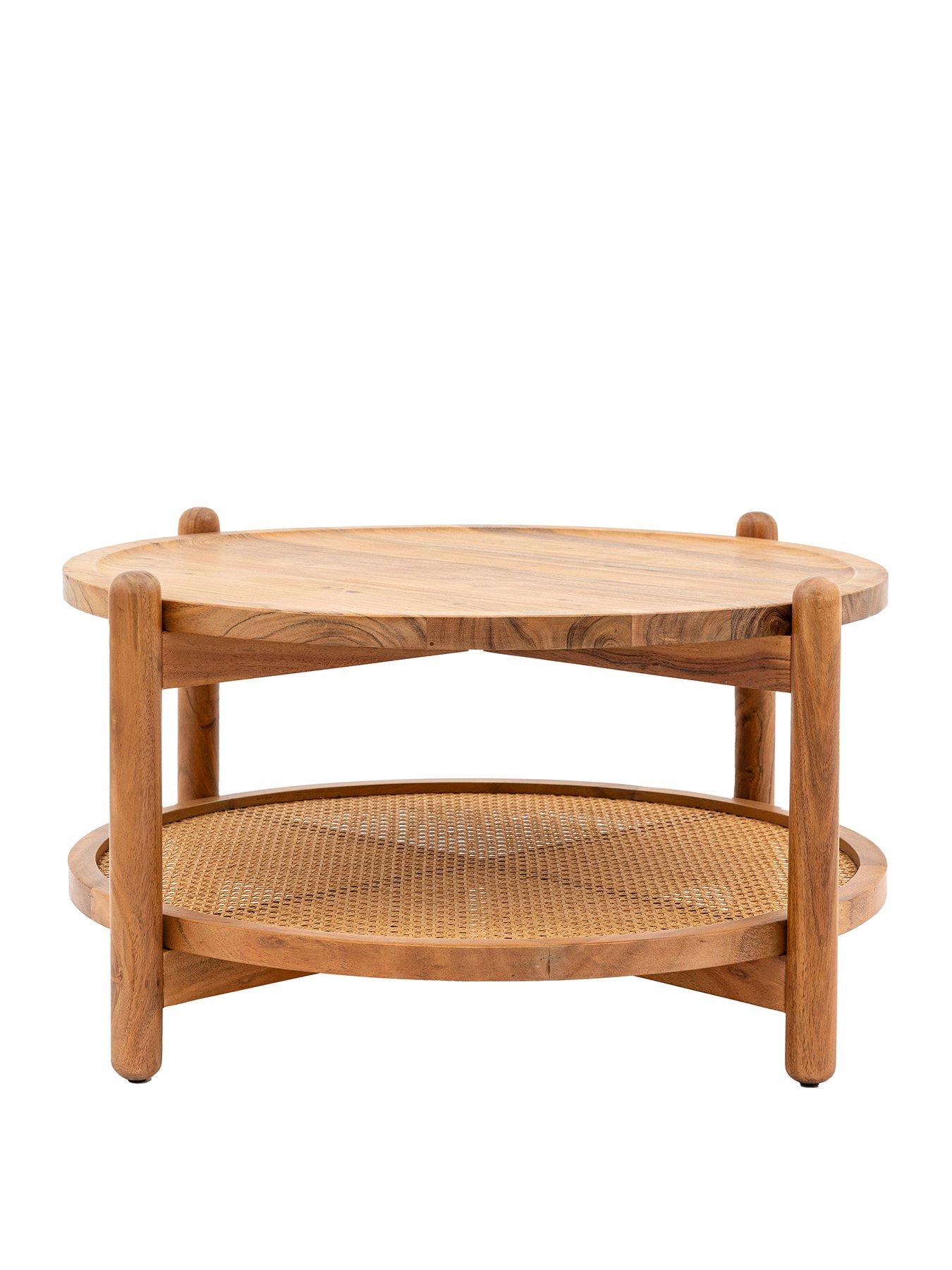 Image 2 of 7 of Gallery Direct Cannes Solid Acacia Wood & Rattan Coffee Table