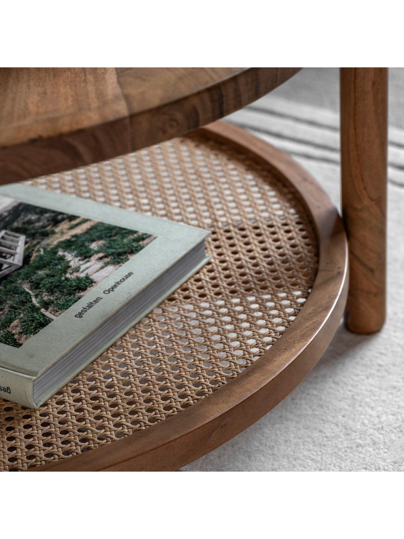 Image 4 of 7 of Gallery Direct Cannes Solid Acacia Wood & Rattan Coffee Table