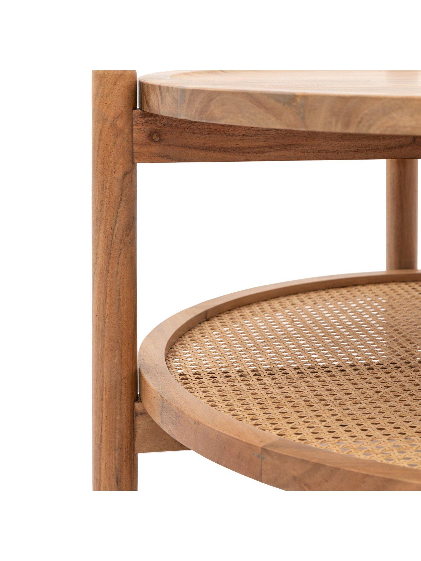 Image 6 of 7 of Gallery Direct Cannes Solid Acacia Wood & Rattan Coffee Table