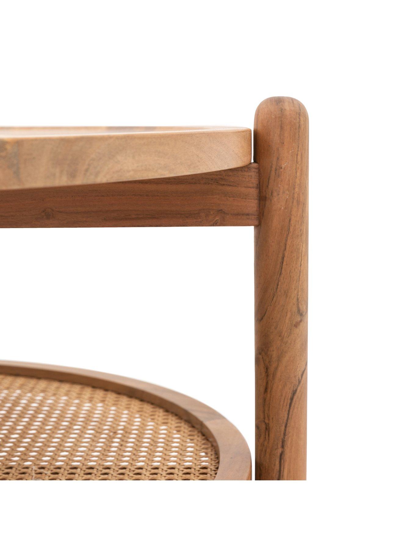 Image 7 of 7 of Gallery Direct Cannes Solid Acacia Wood & Rattan Coffee Table