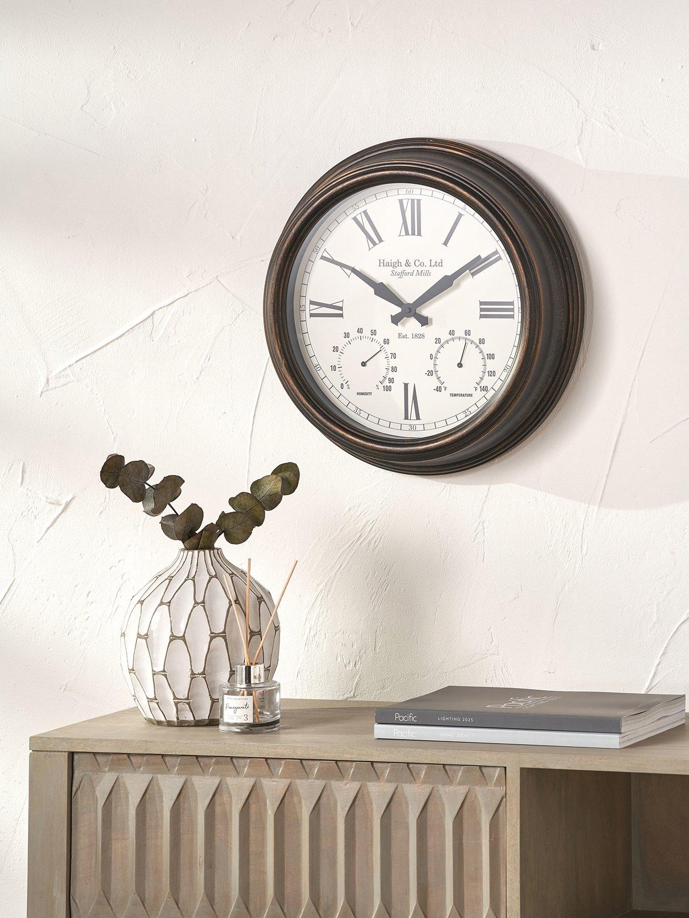 Pacific Lifestyle Antique Bronze Effect Indoor Outdoor Wall Clock