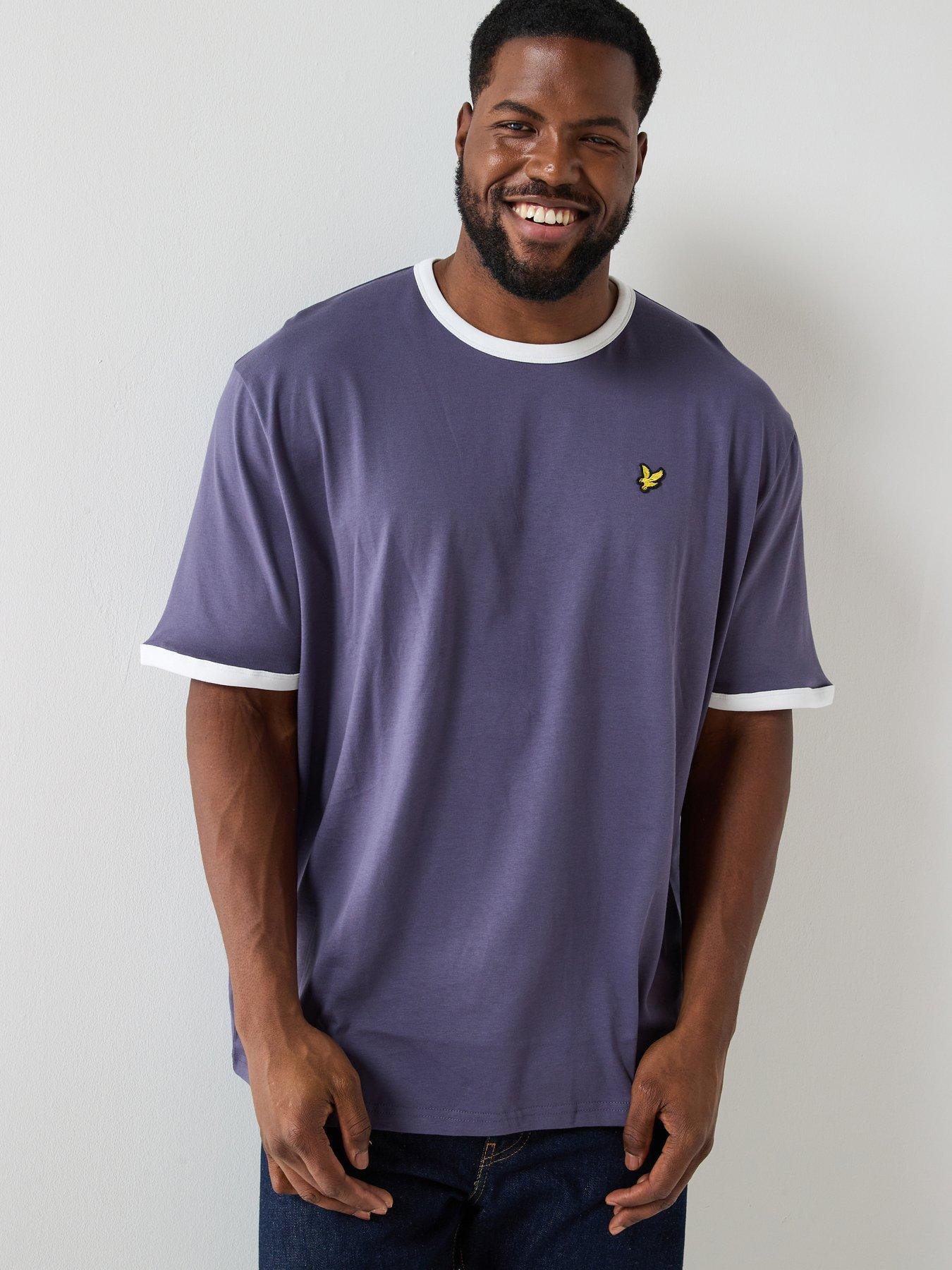 Lyle & Scott Big And Tall Ringer Short Sleeve T-shirt - Purple