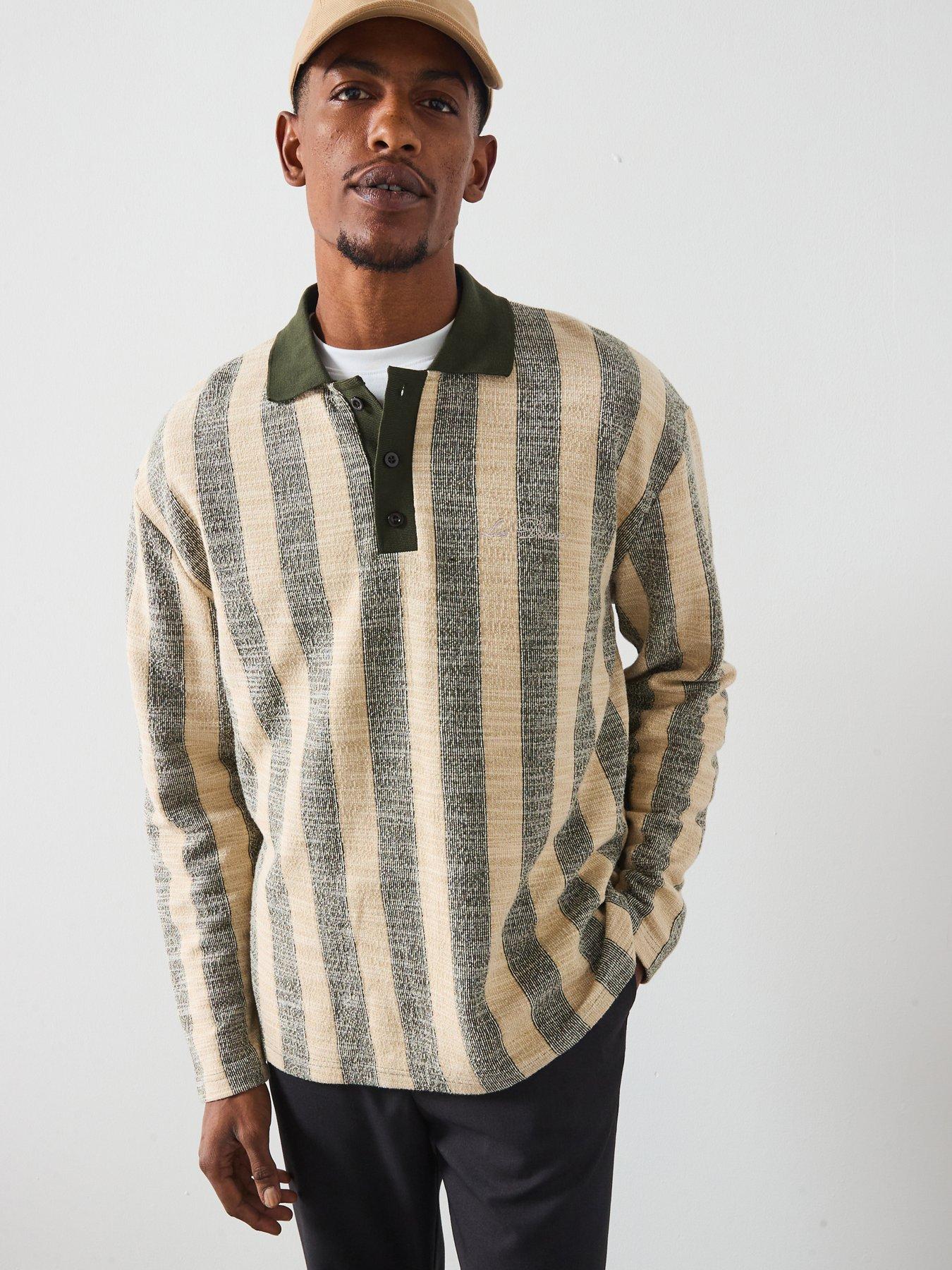 les-deux-bowie-jacquard-long-sleeve-polo-shirt-light-green