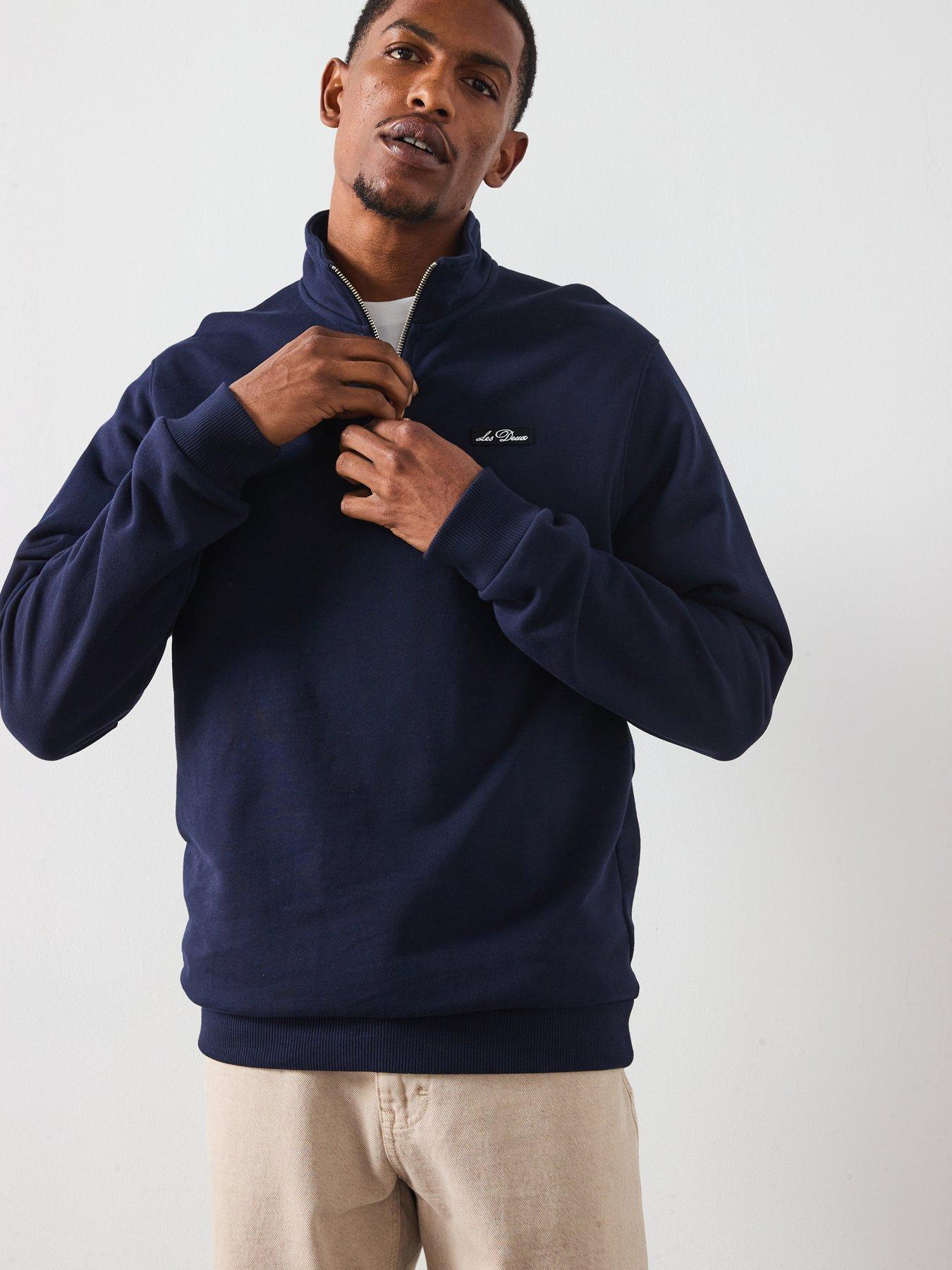 les-deux-crew-half-zip-sweat-navy