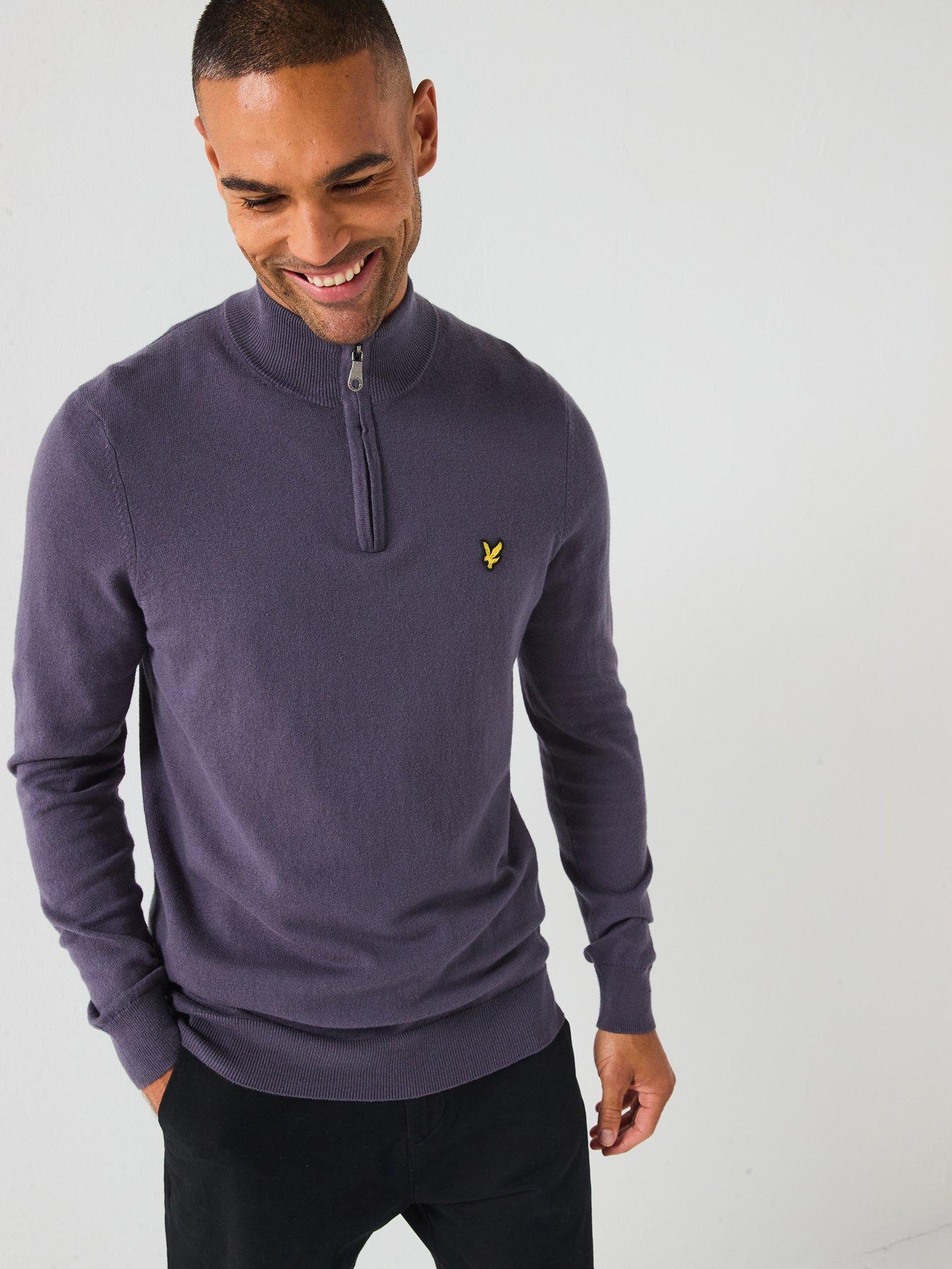 lyle-scott-cotton-merino-quarter-zip-jumper-dark-blue