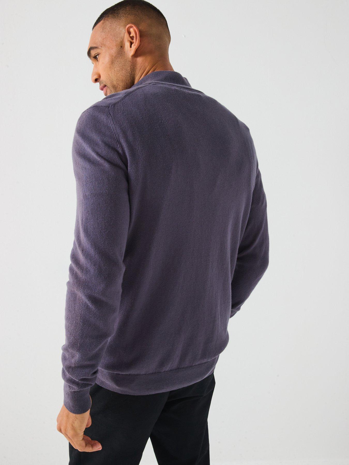 lyle-scott-cotton-merino-quarter-zip-jumper-dark-bluestillFront