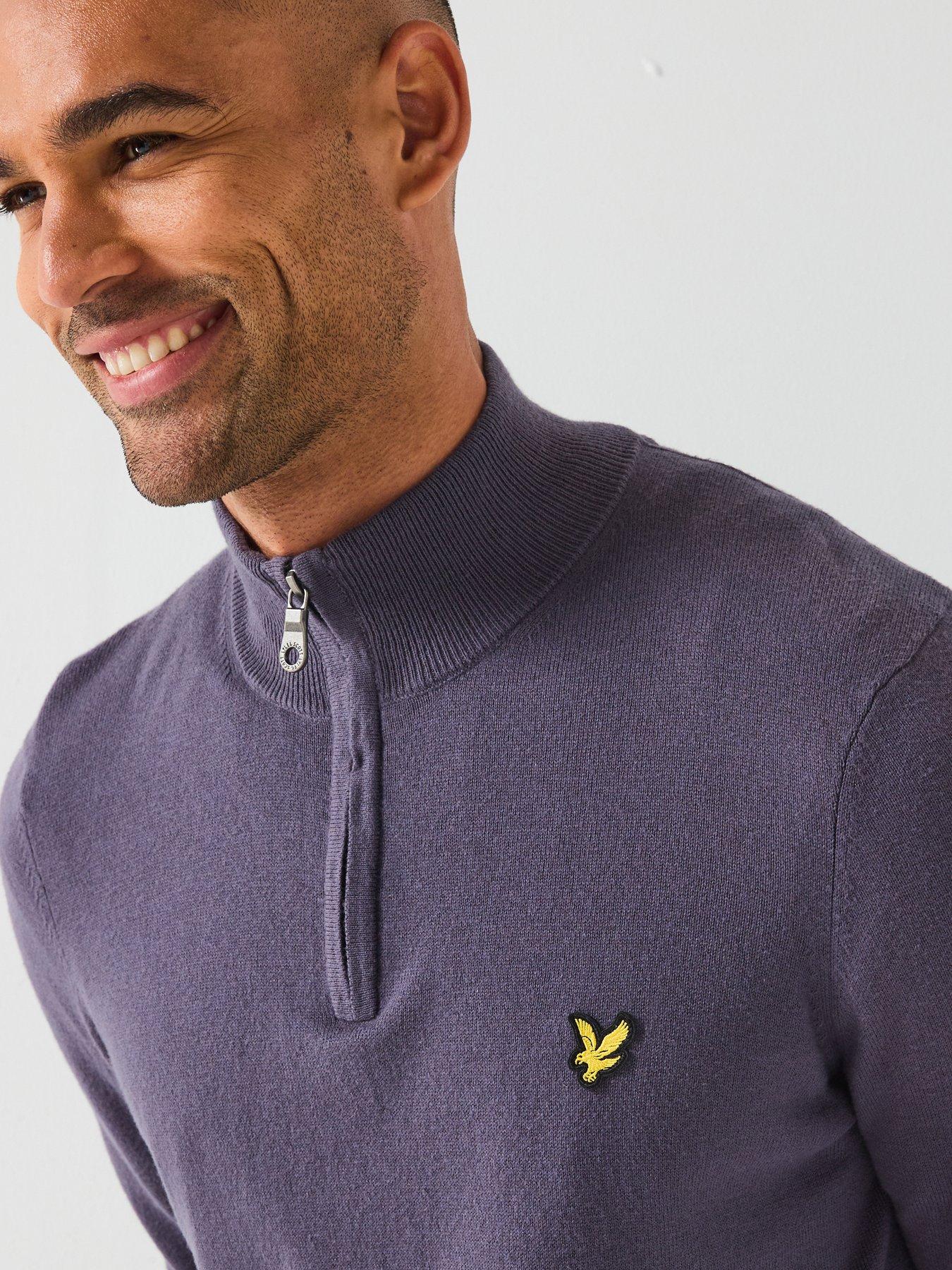 lyle-scott-cotton-merino-quarter-zip-jumper-dark-blueoutfit