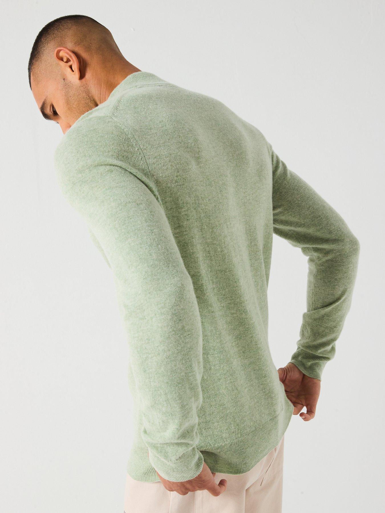 Image 2 of 6 of Lyle & Scott Lambswool Blend Quarter Zip Jumper- Green