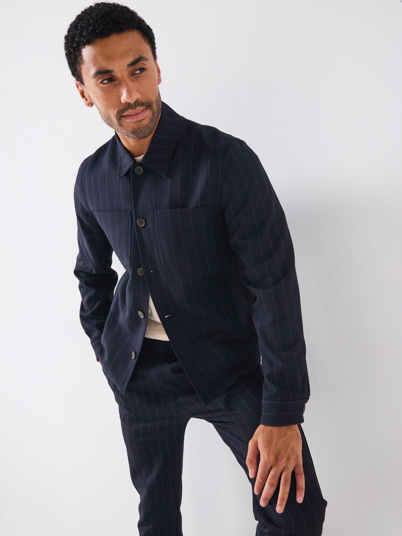 Les Deux Marseille Pinstripe Smart Jacket - Navy