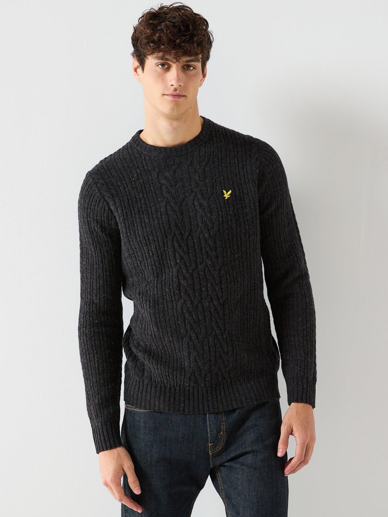 Lyle & Scott Ribbed Cable Knit Jumper - Black