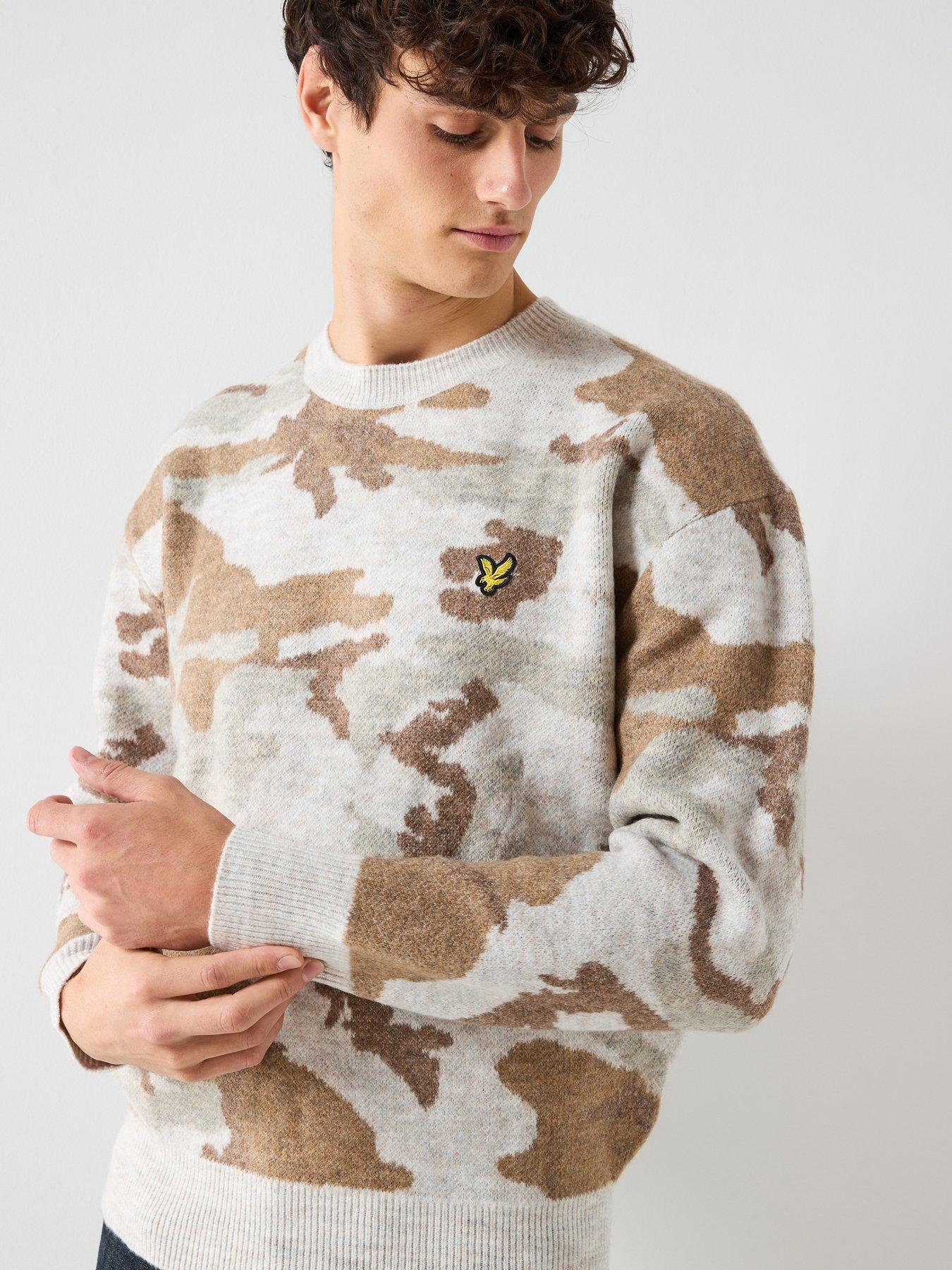 Image 6 of 6 of Lyle & Scott Brushed Camouflage Crew Neck Jumper - Brown