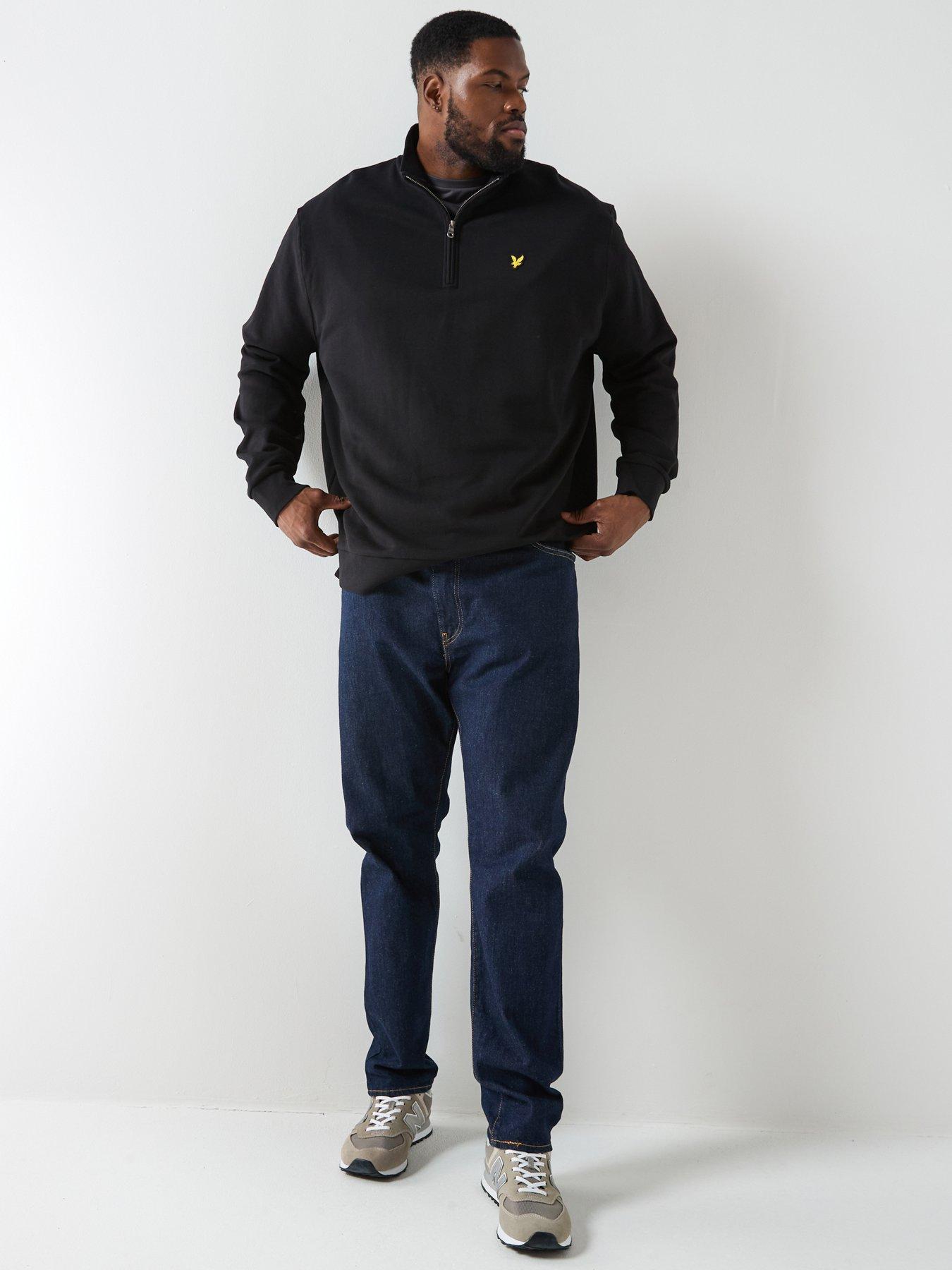 lyle-scott-big-and-tall-loopback-quarter-zip-sweatshirt-blackback