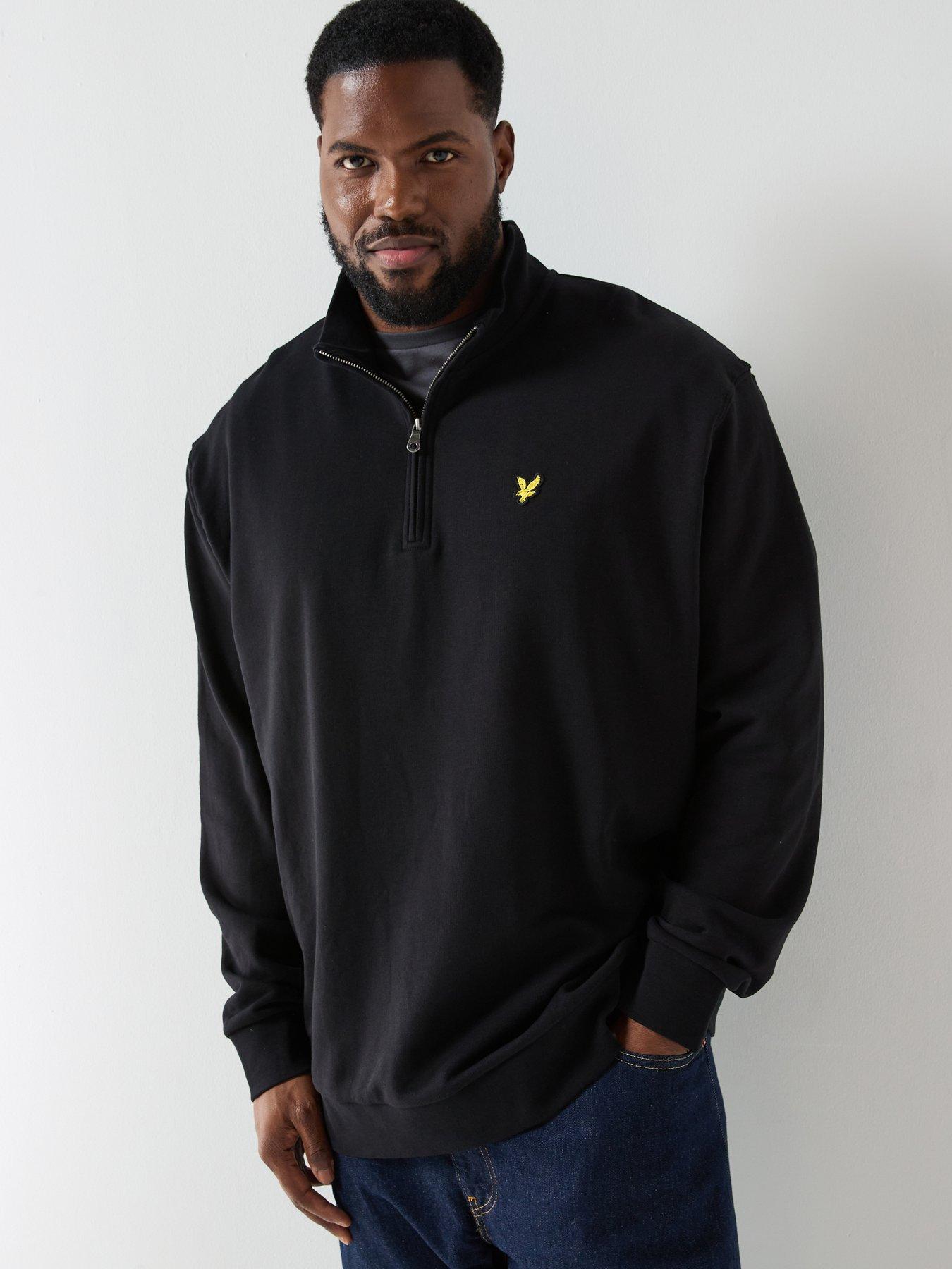 lyle-scott-big-and-tall-loopback-quarter-zip-sweatshirt-blackdetail